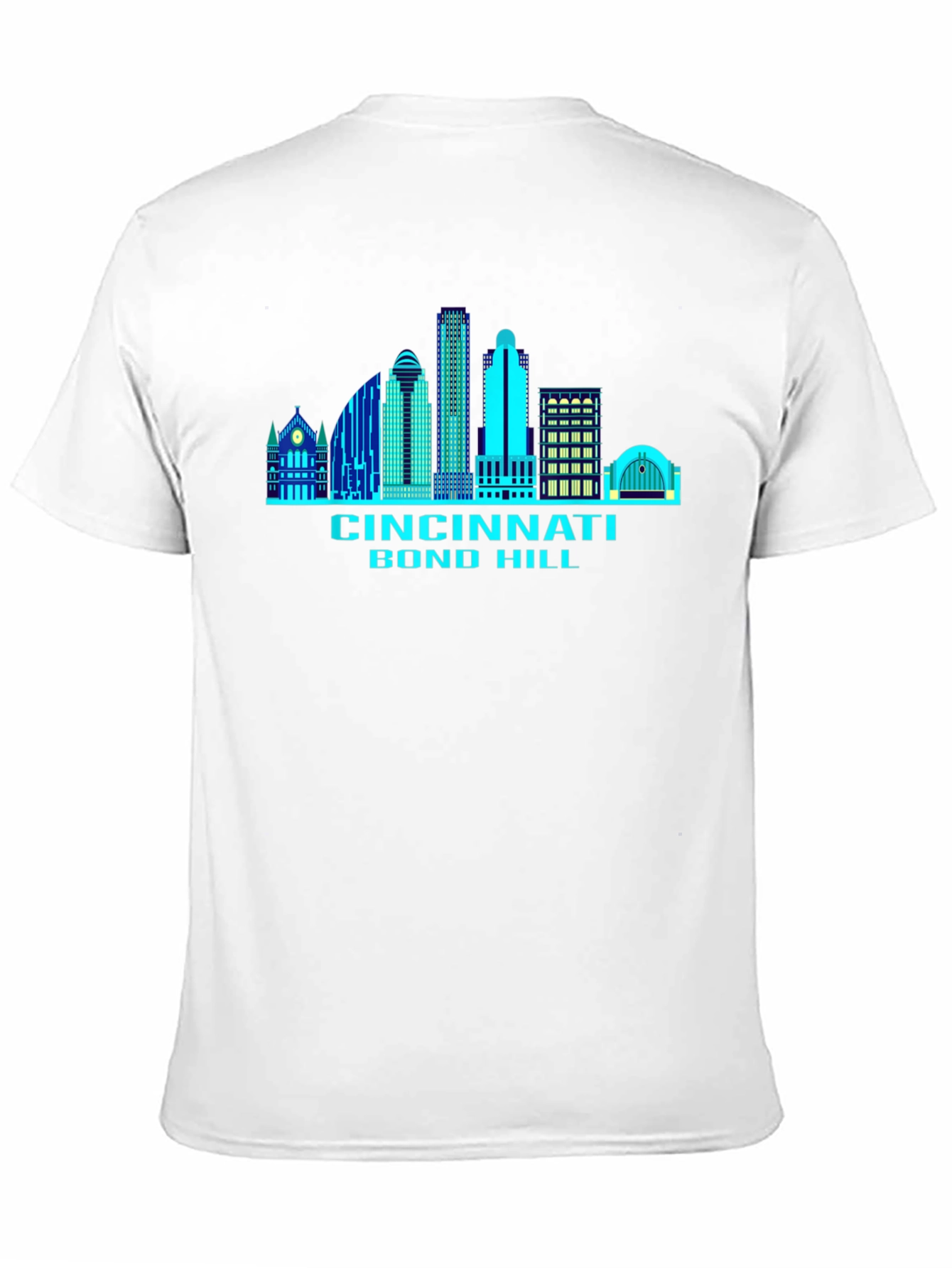 Black Cincinnati Skyline T-Shirt - Bond Hill view 11