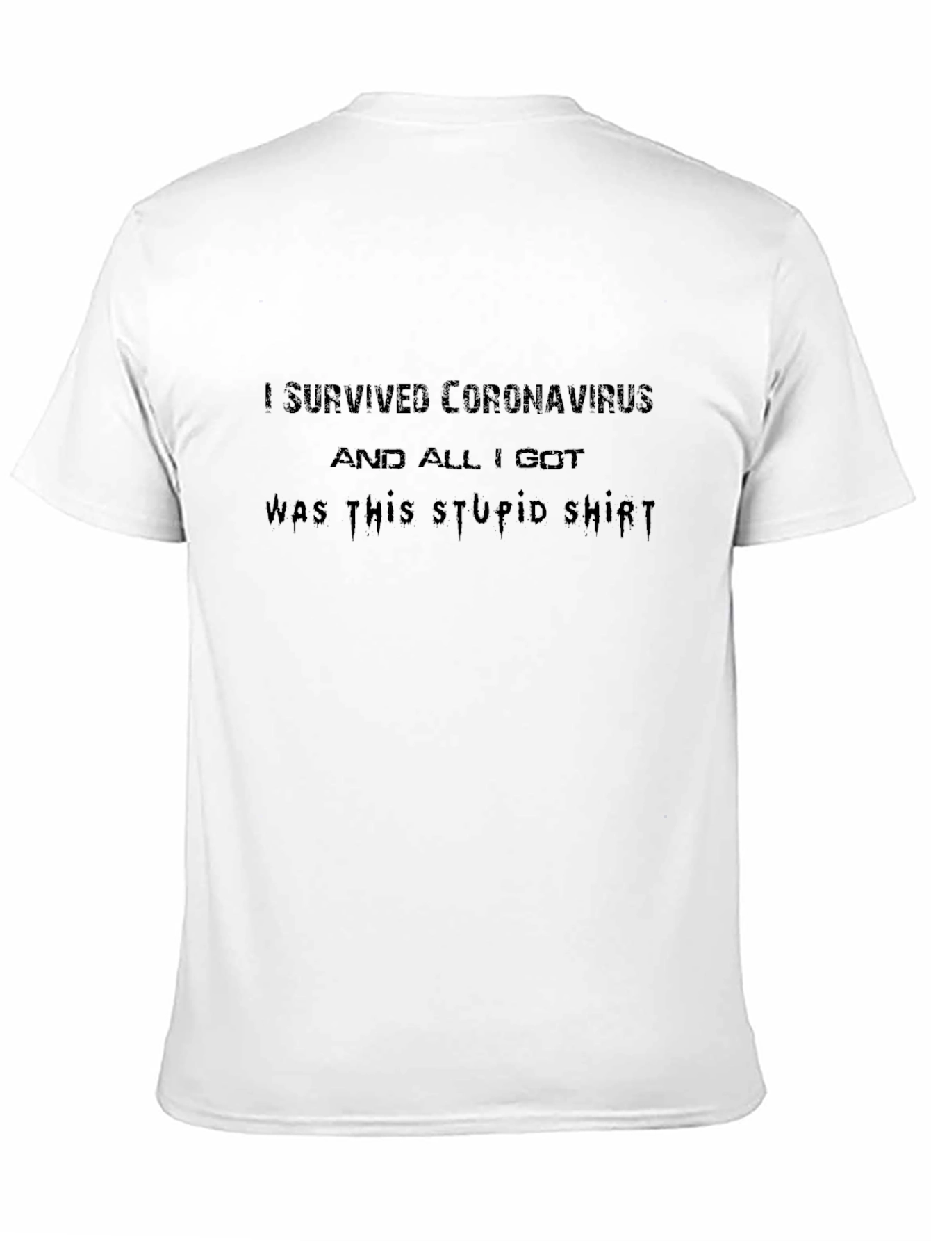 Black I Survived Coronavirus Funny T-Shirt view 11