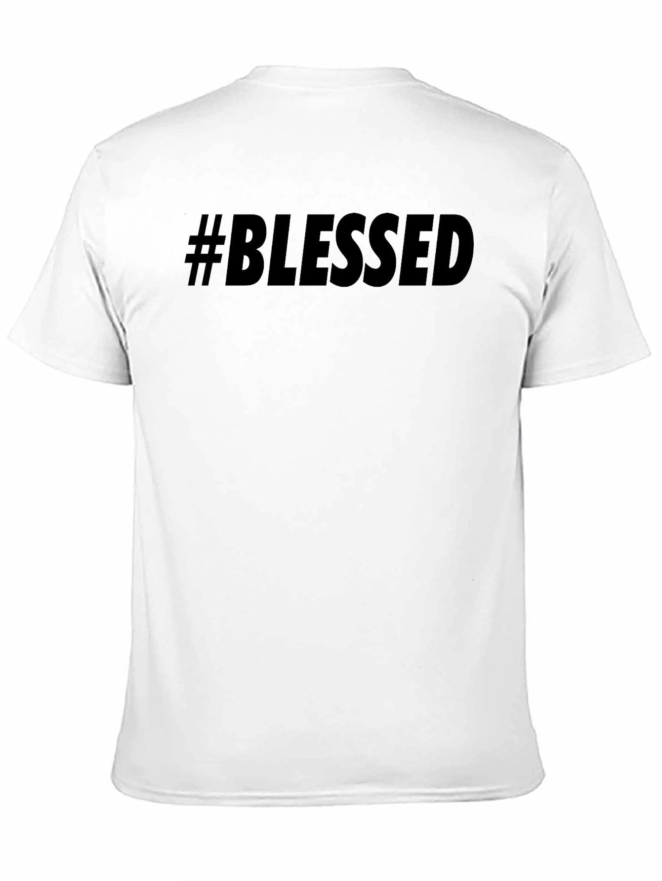 Black #Blessed Graphic Print Crew Neck Tee - Black view 11