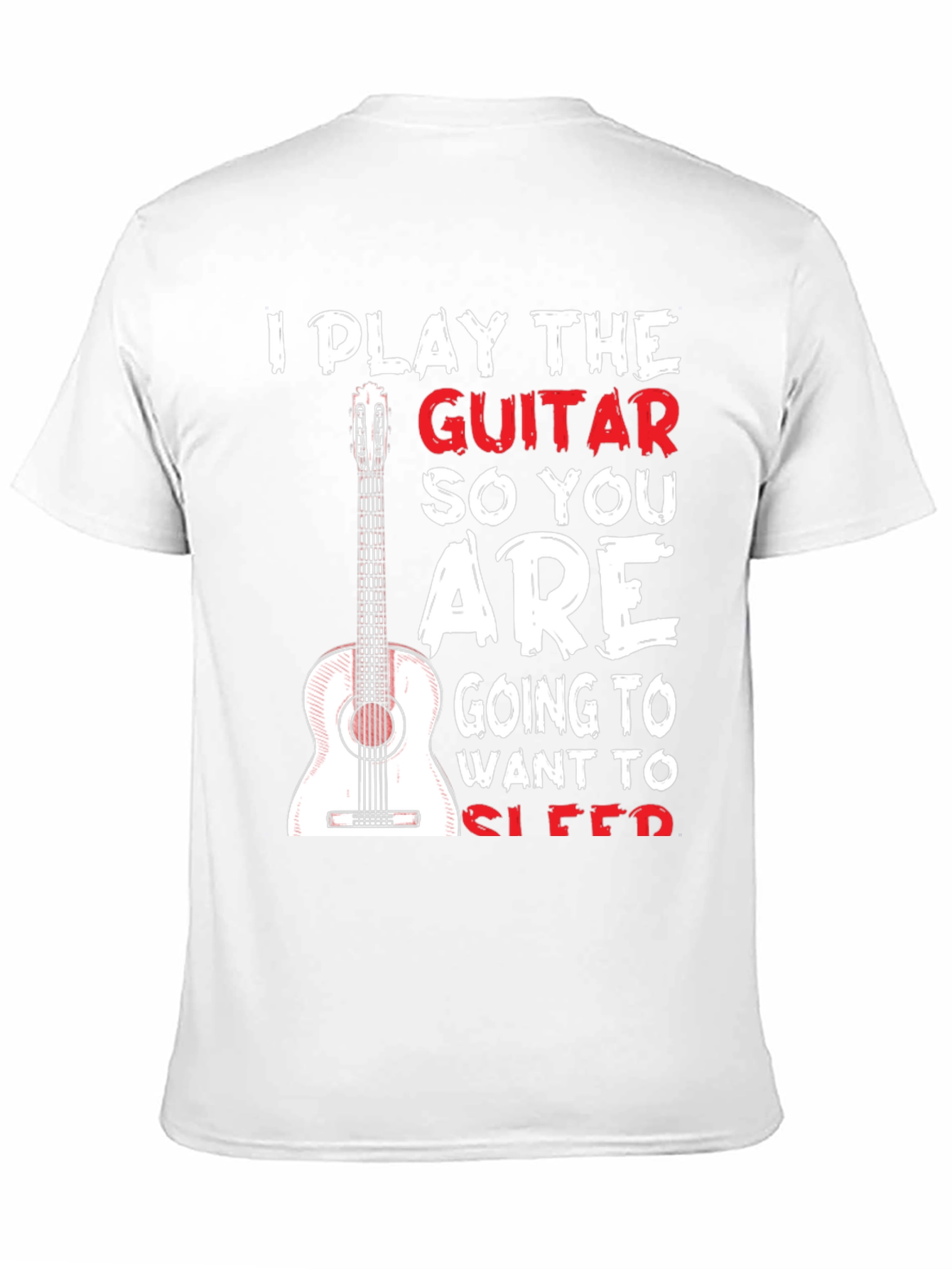 Black Guitar Player T-Shirt - I Play Guitar So You Sleep Funny Tee view 11