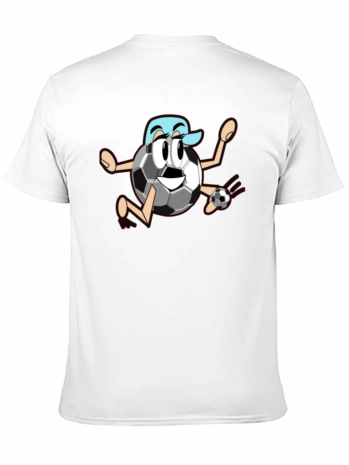 Black Funny Soccer Ball Cartoon Black T-Shirt view 11