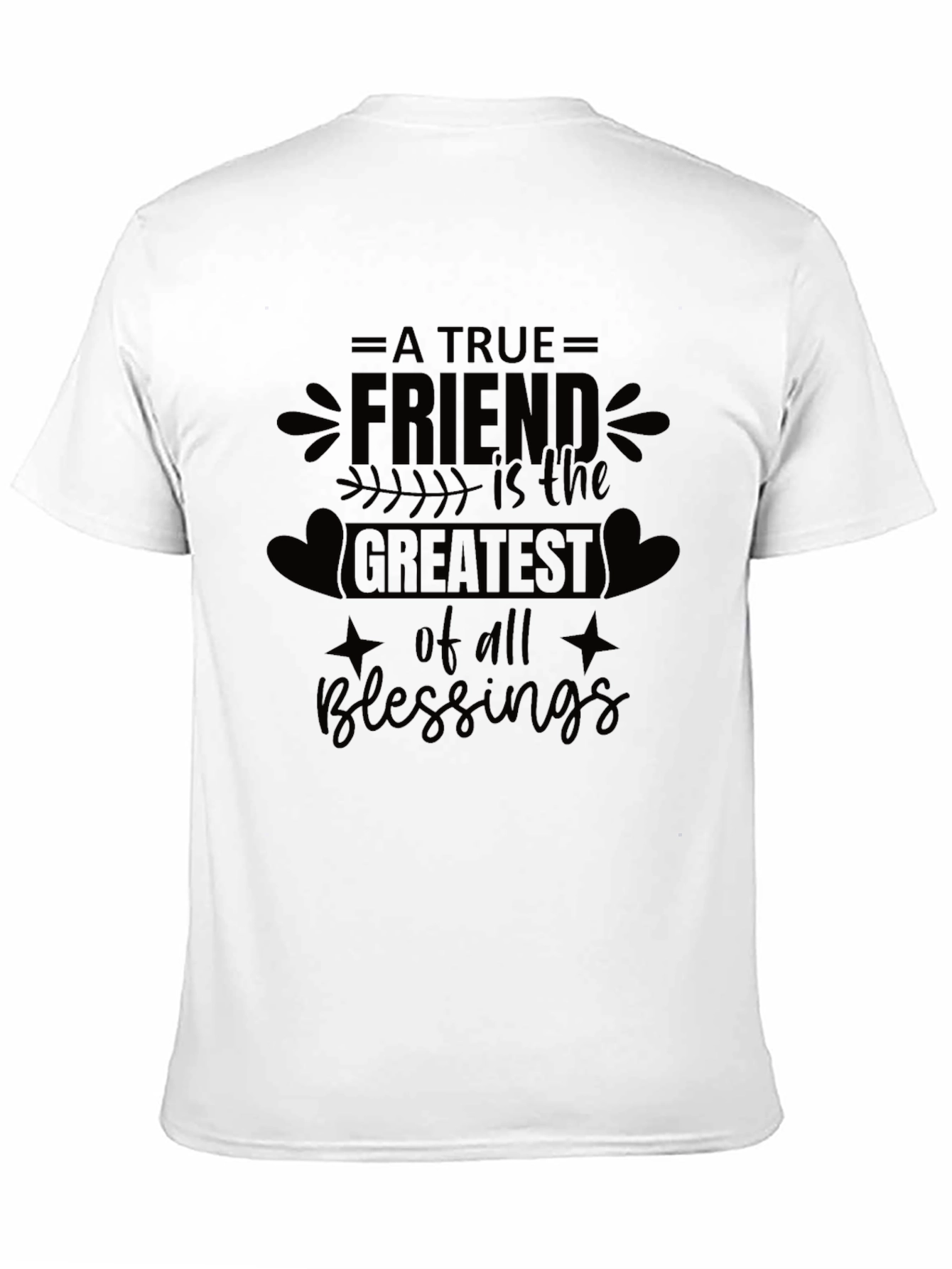 Black A True Friend Blessings Graphic Tee - Black view 11
