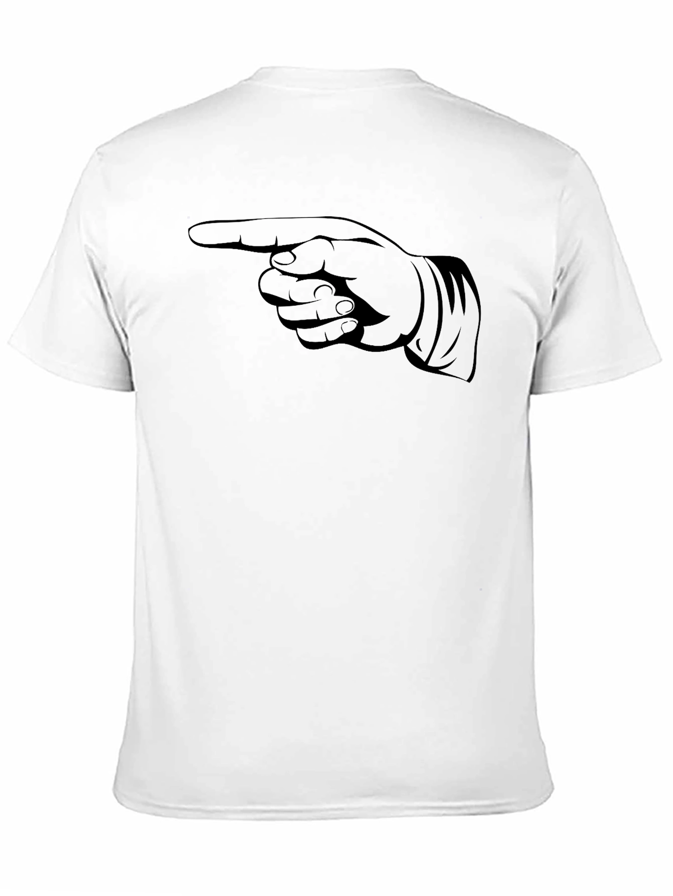 Black Pointing Finger Graphic Tee - Black Cotton T-Shirt view 11