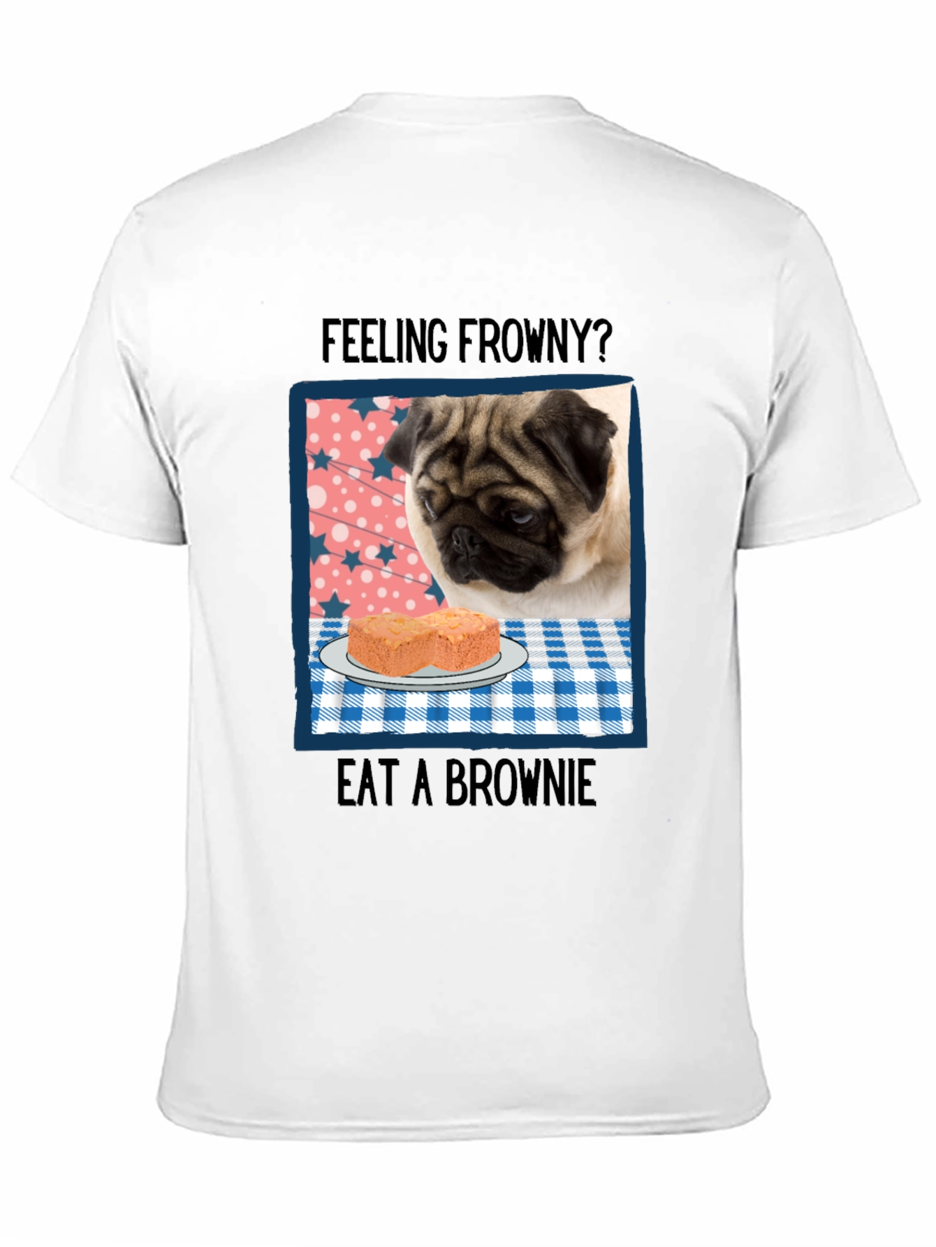 Black Feeling Frowny Pug T-Shirt view 11