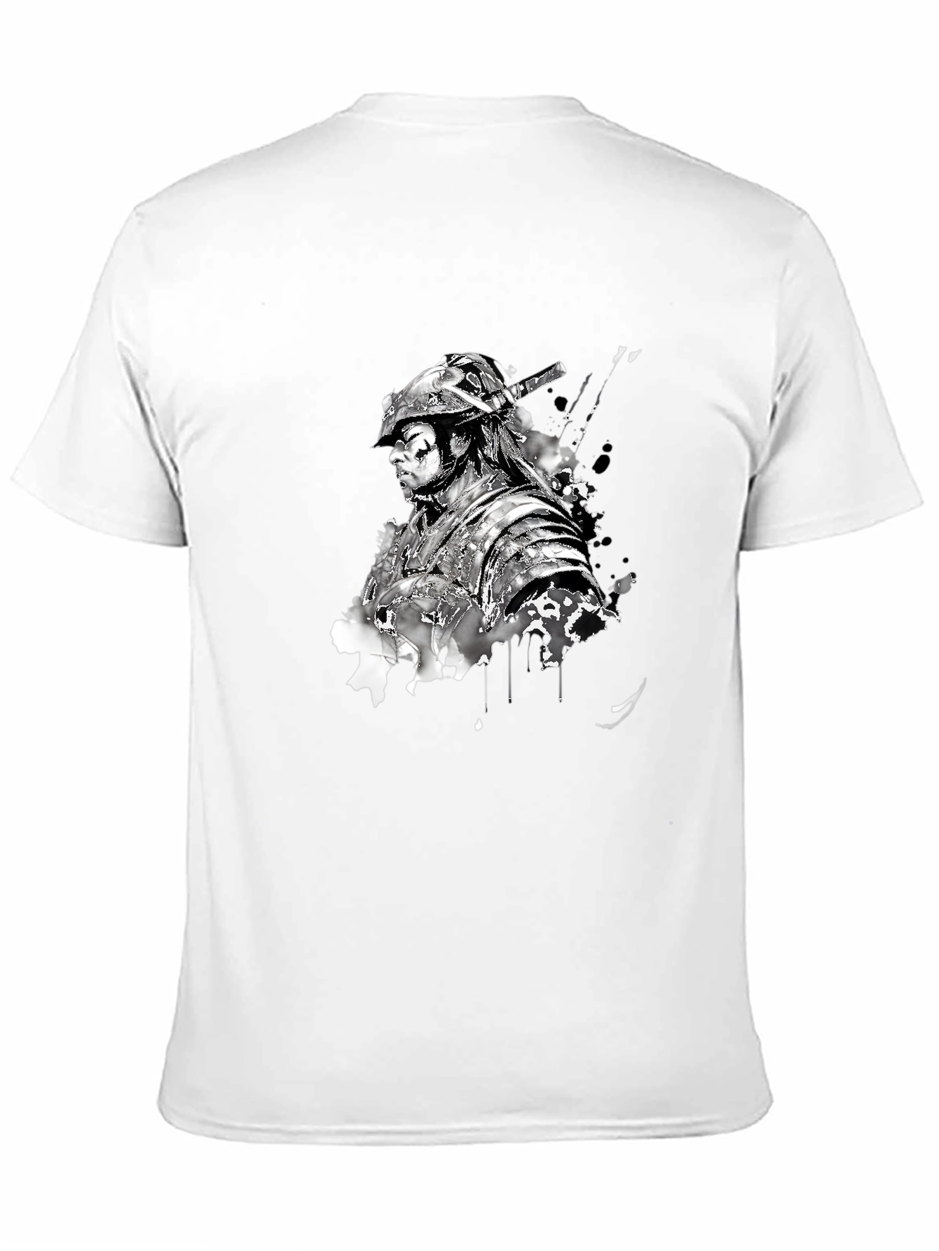 Black Samurai Graphic Print Black T-Shirt view 11