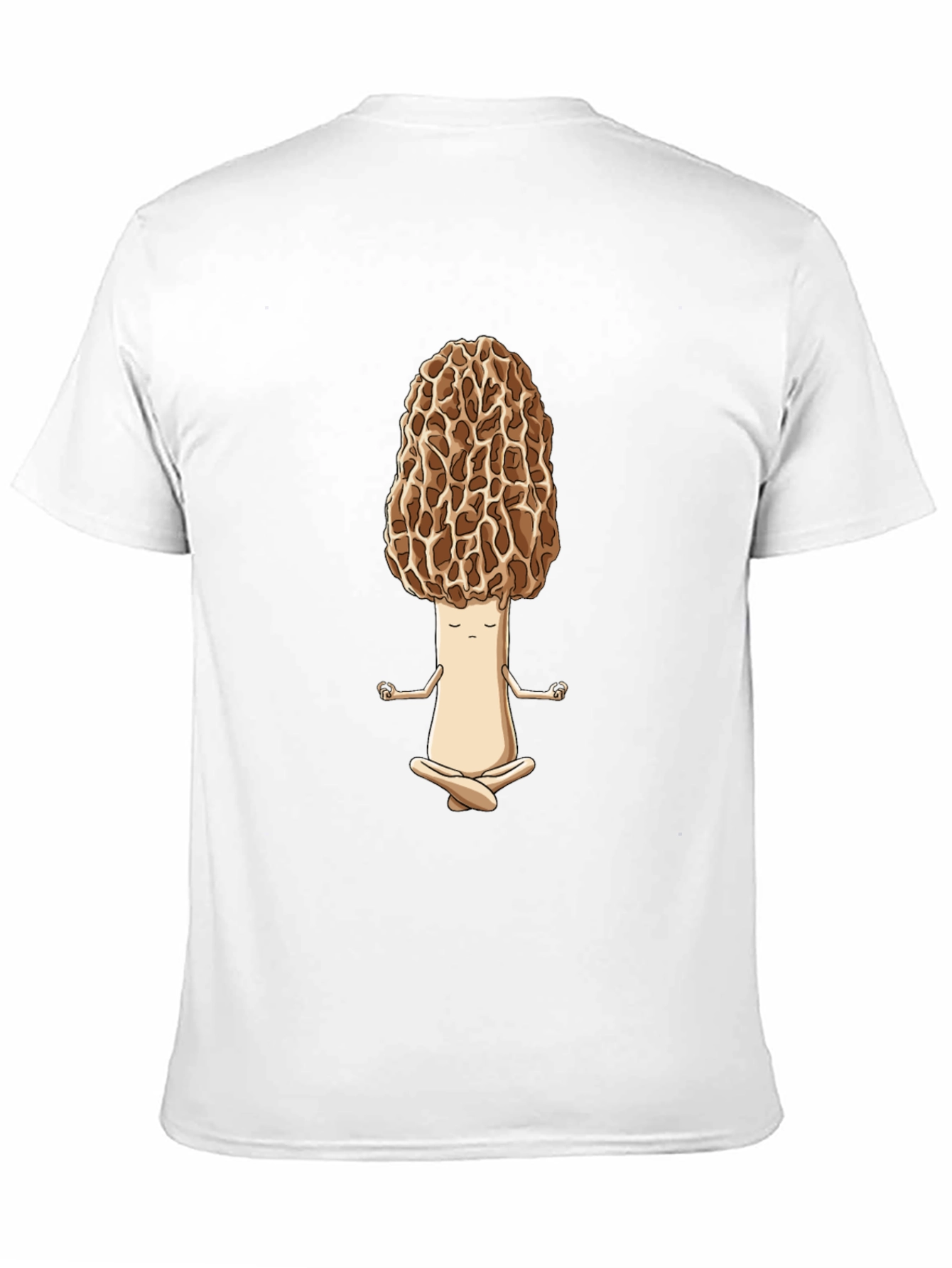 Black Zen Morel Mushroom T-Shirt - Meditating Funny Food Tee view 11