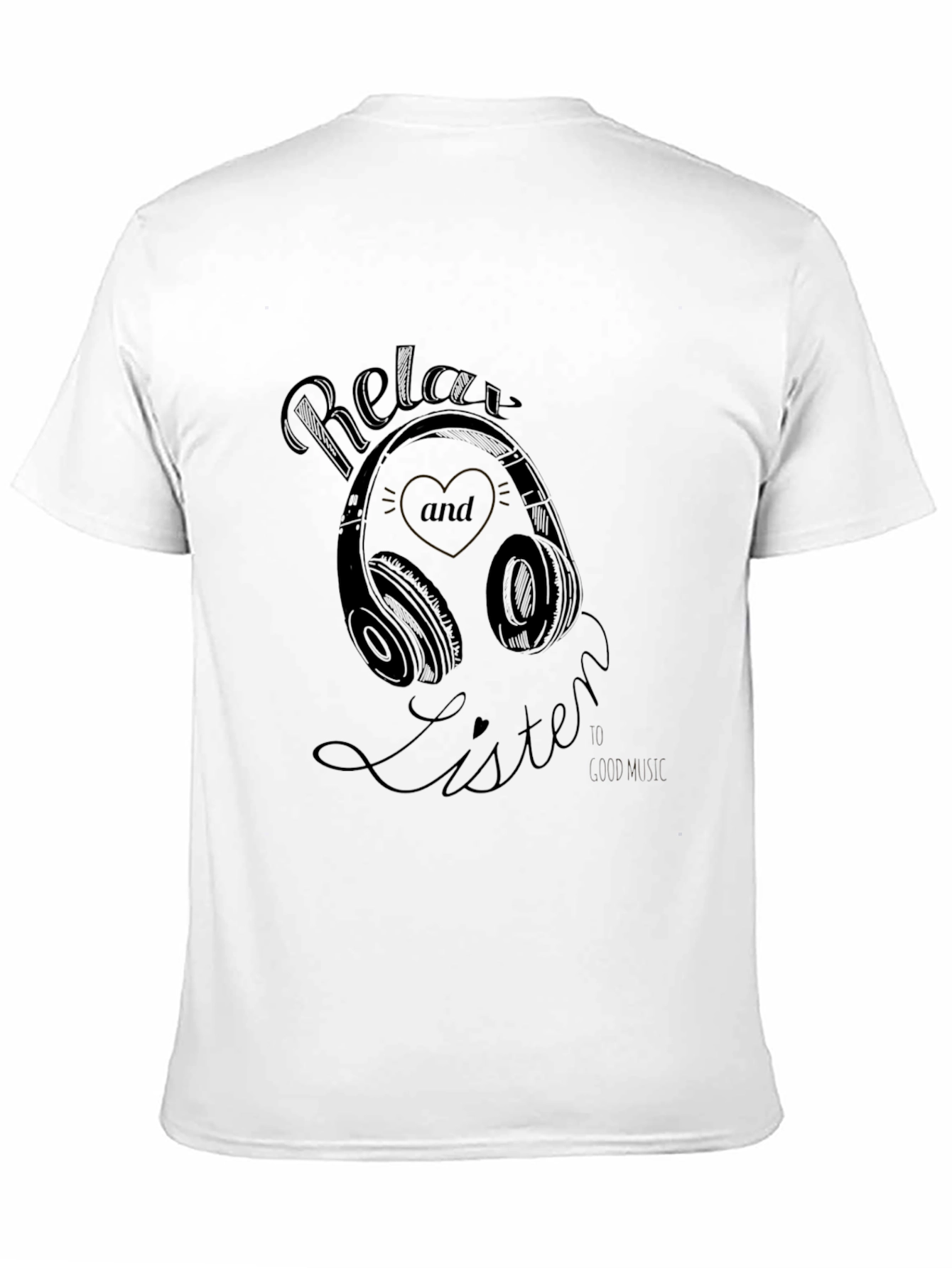 Black Relax and Listen T-Shirt - Black view 11