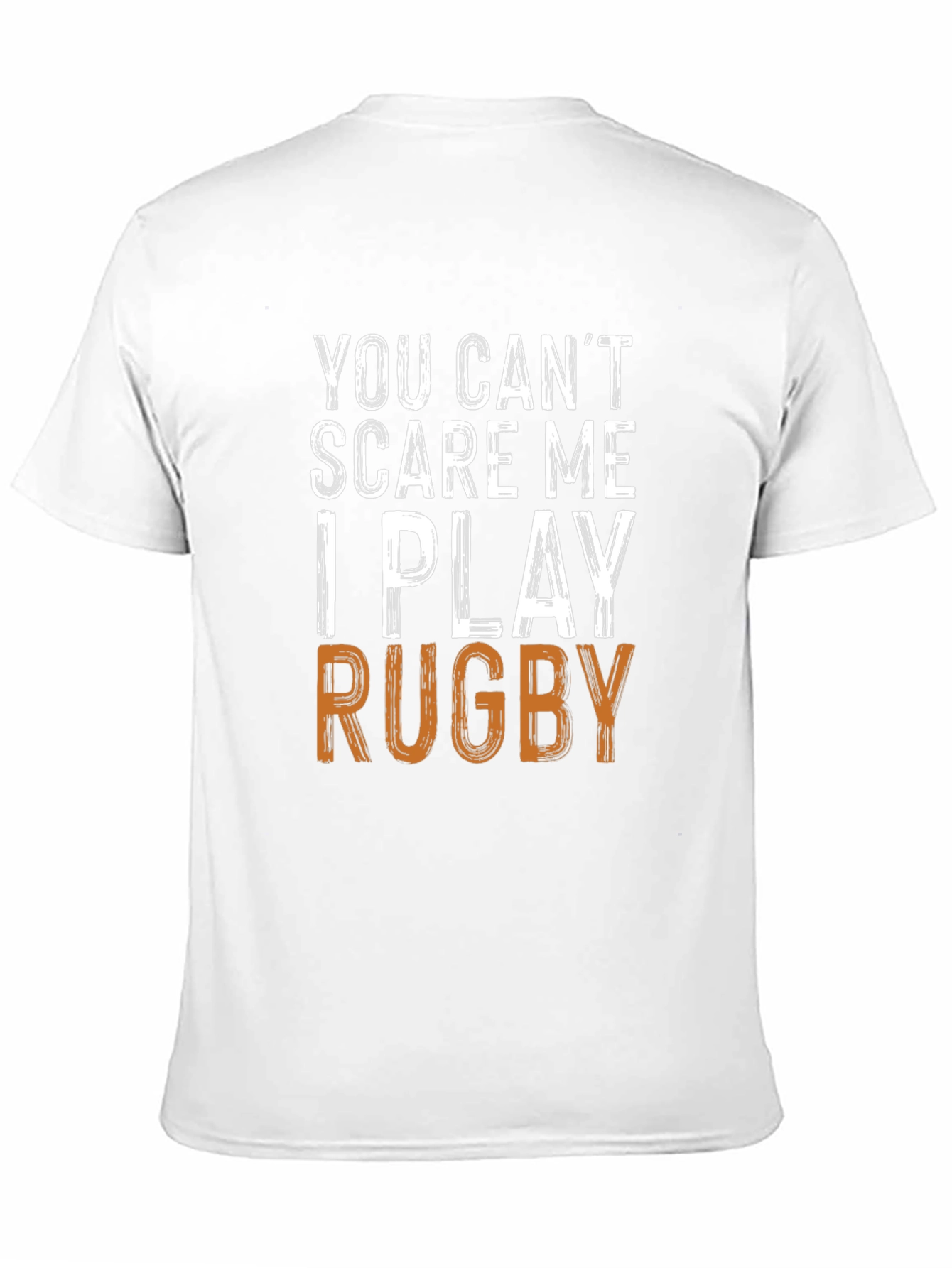 Black Funny Rugby Player T-Shirt - You Can't Scare Me view 11