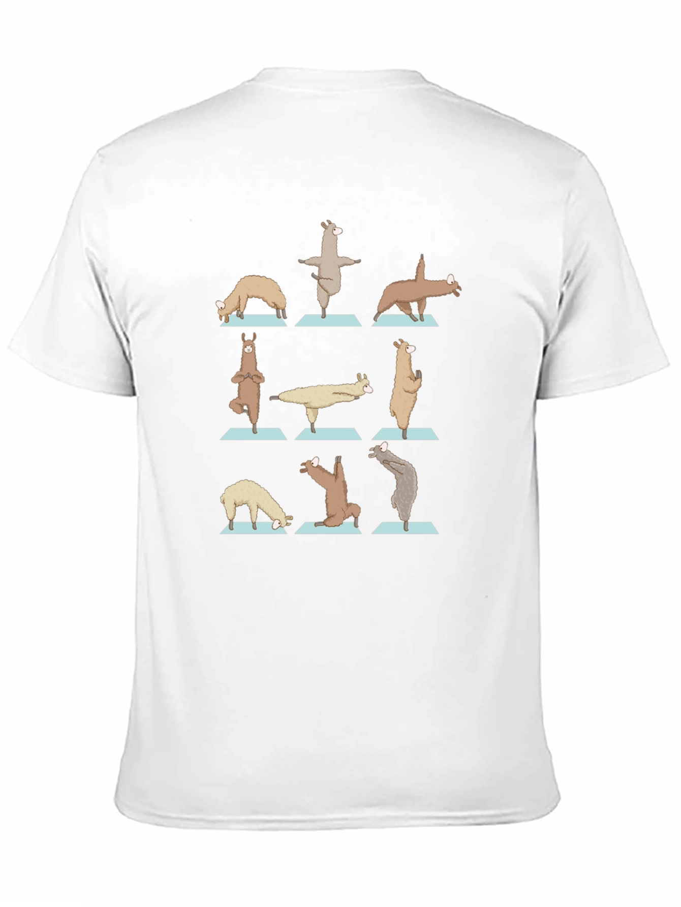 Black Yoga Llama Graphic Tee - Cotton Blend Shirt view 11