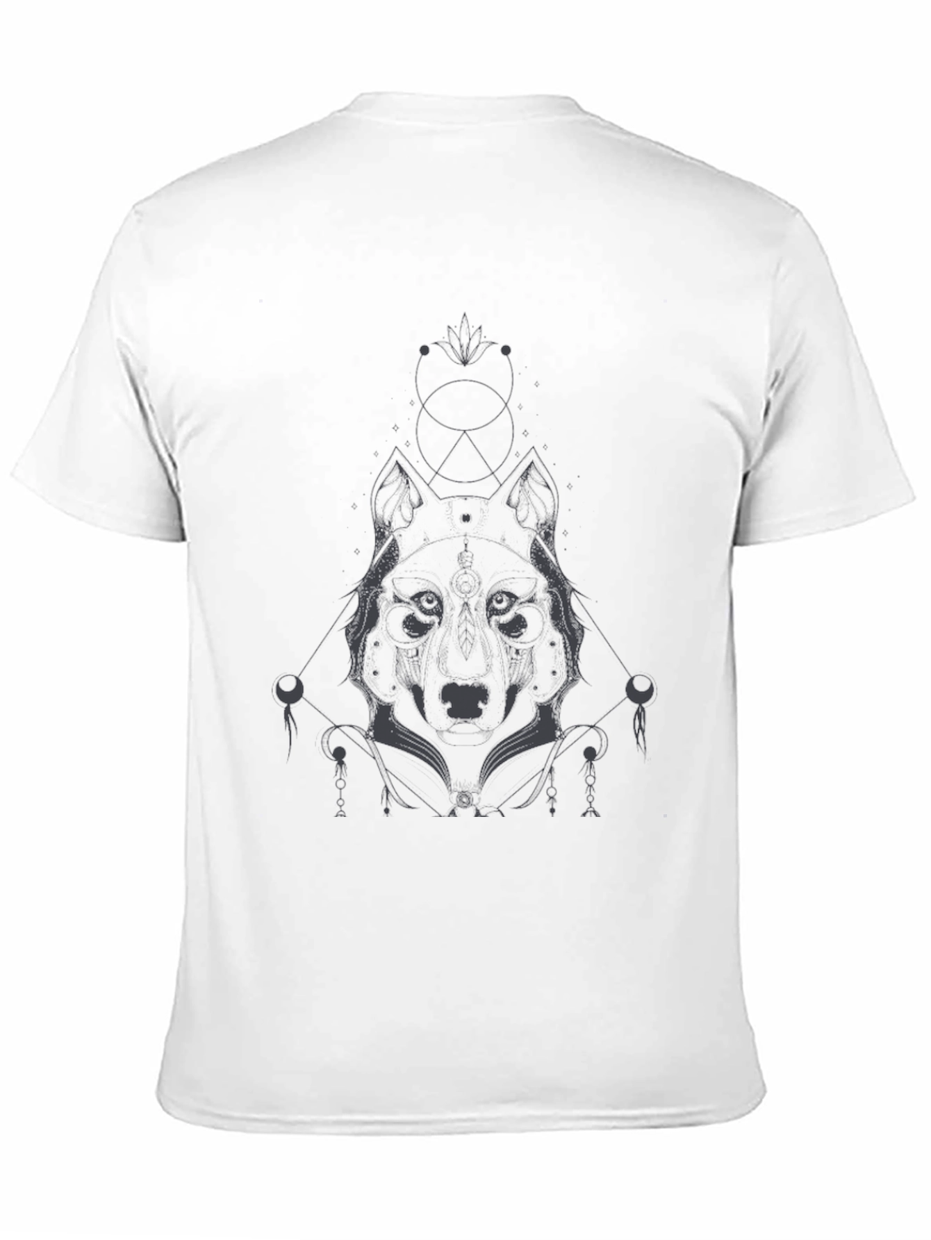 Black Men's Black Wolf Graphic Tee - Modern & Stylish view 11