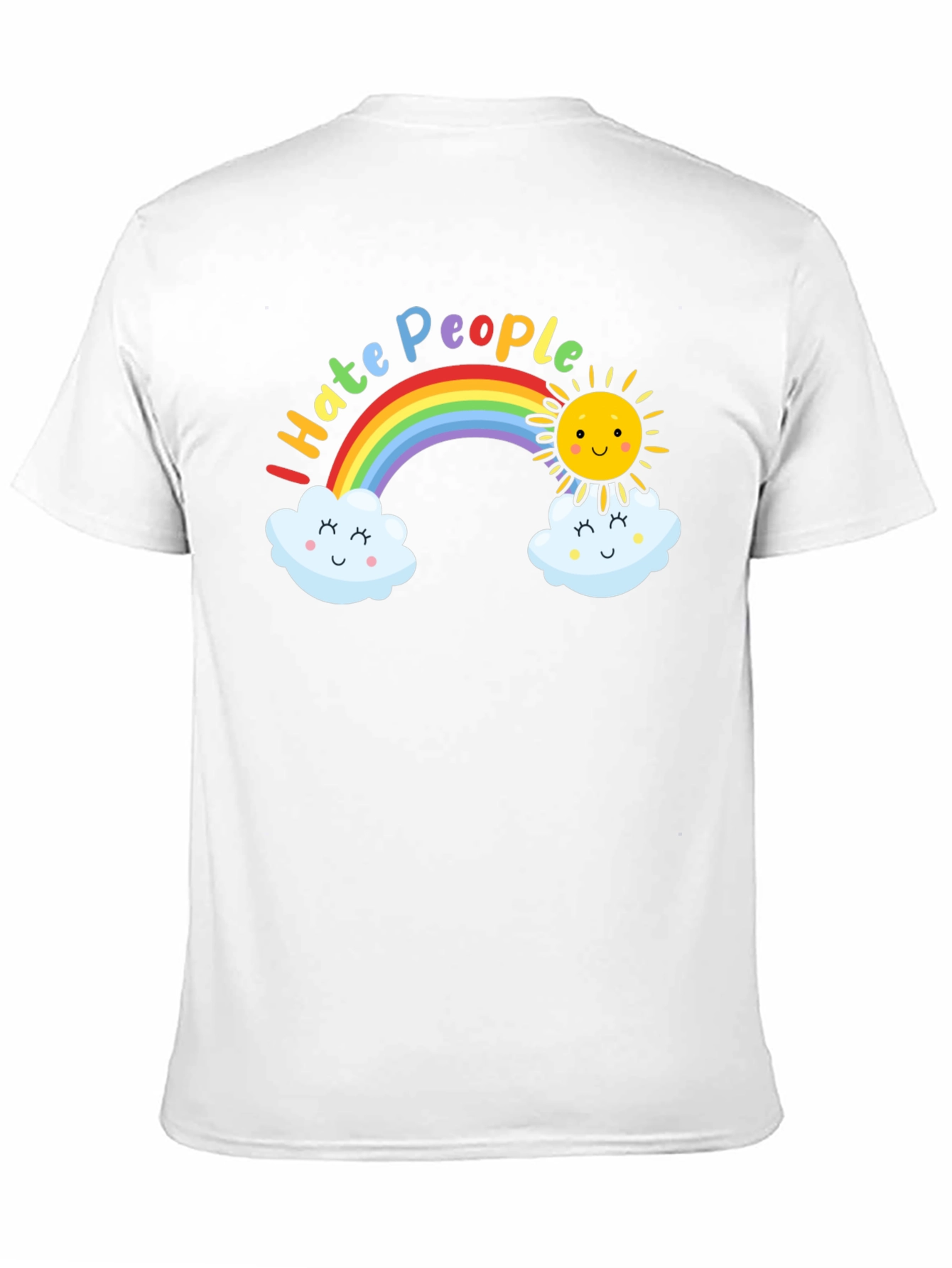 Black I Hate People Rainbow Graphic T-Shirt view 11