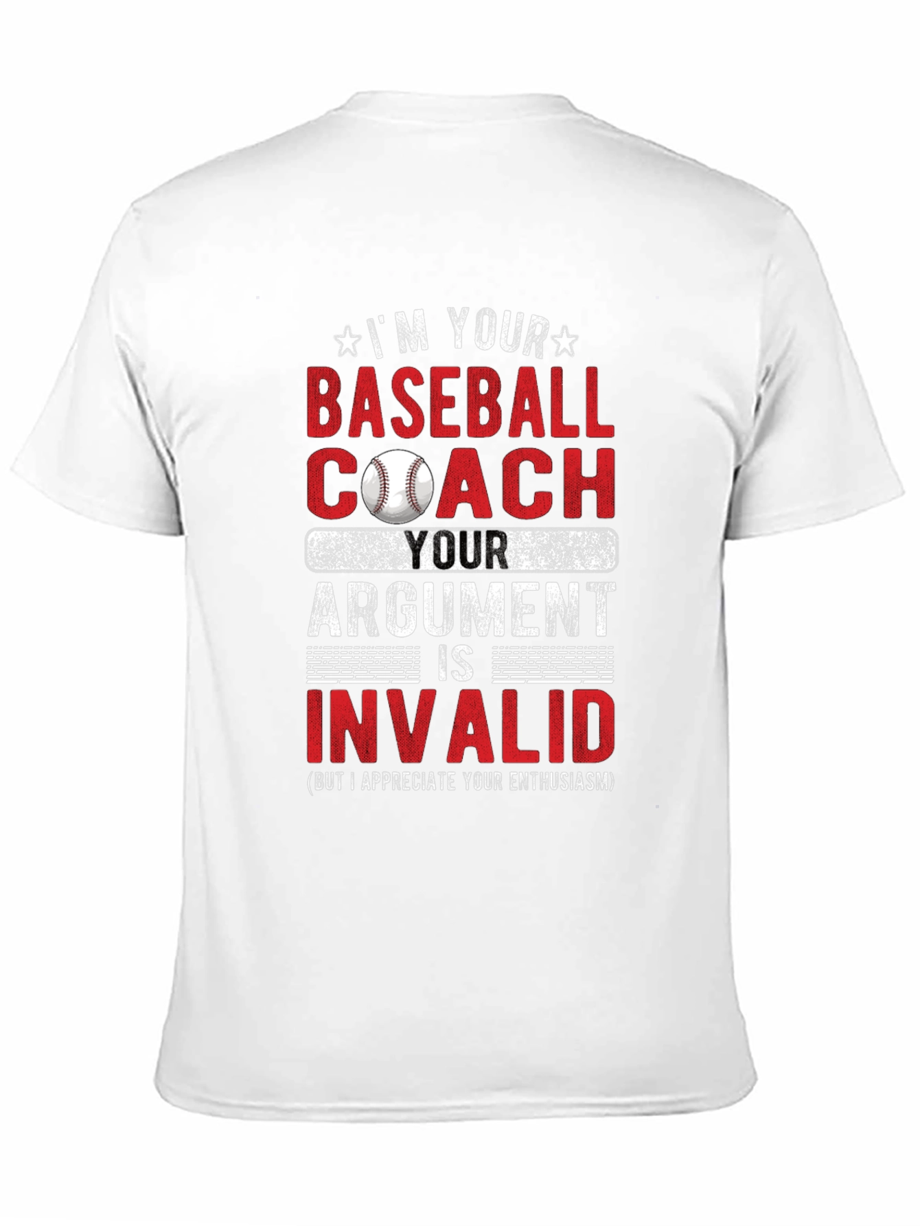 Black Baseball Coach T-Shirt - Argument is Invalid view 11