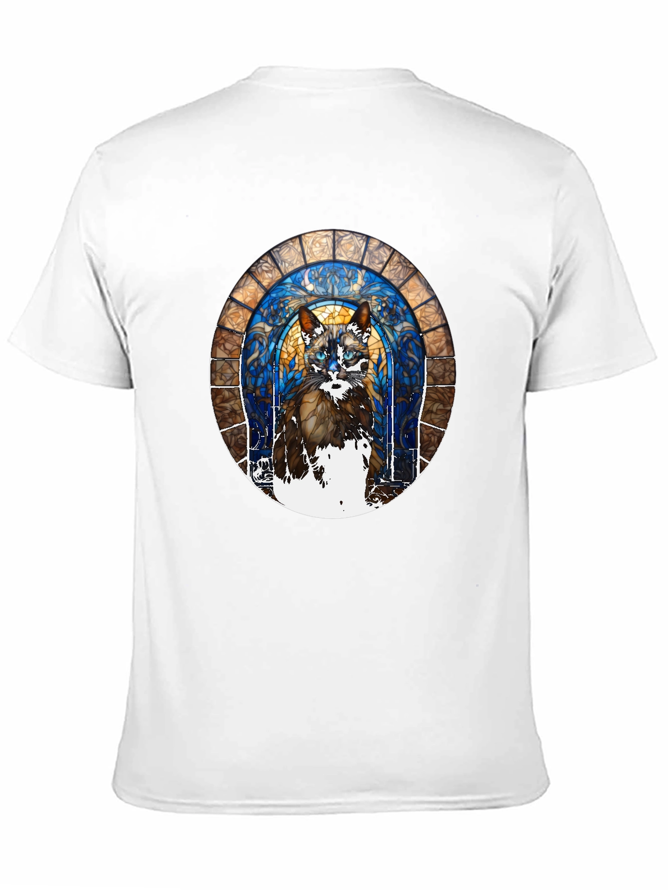 Black Stained Glass Cat T-Shirt view 11