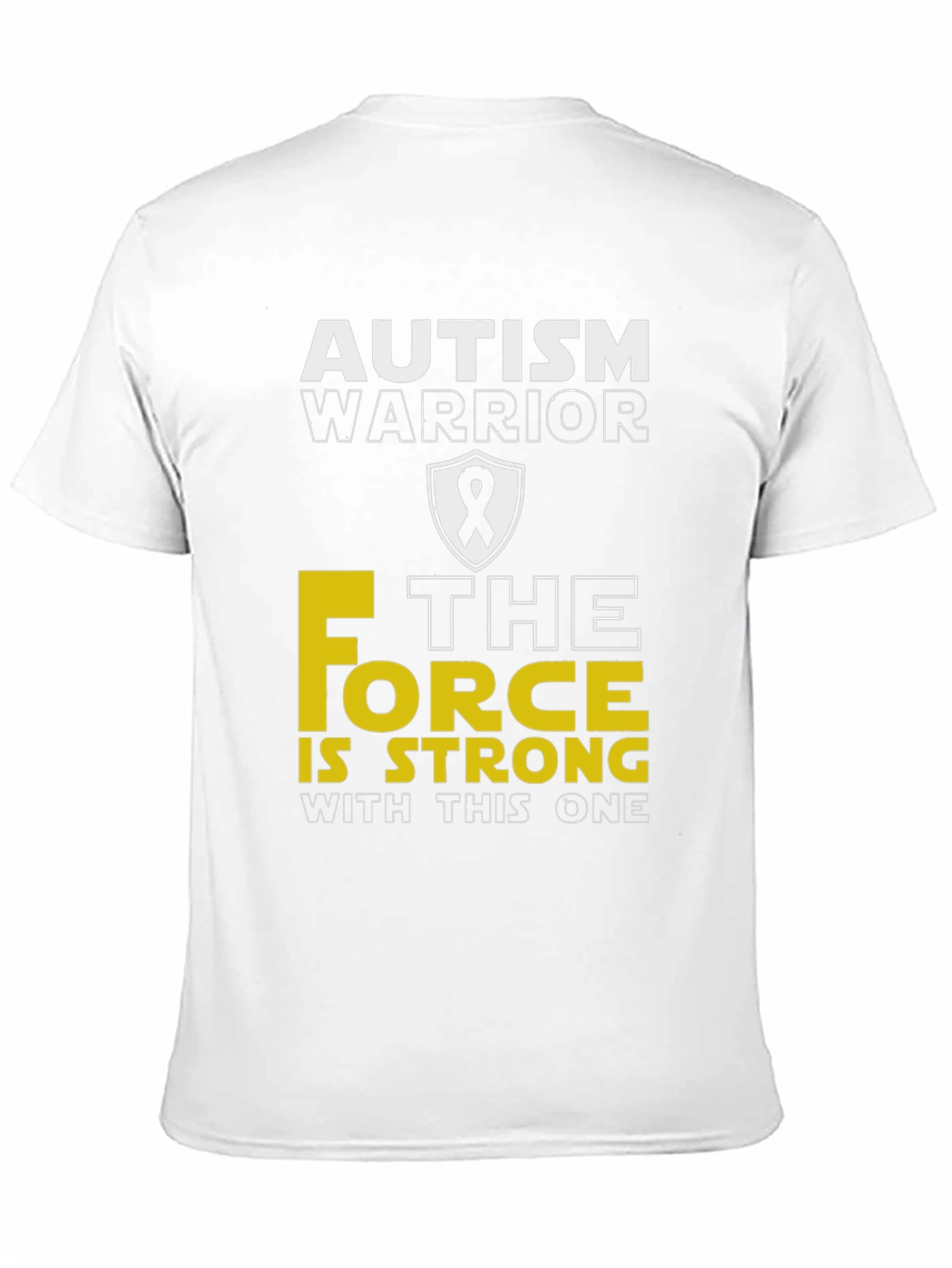 Black Autism Warrior "Force is Strong" T-Shirt view 11
