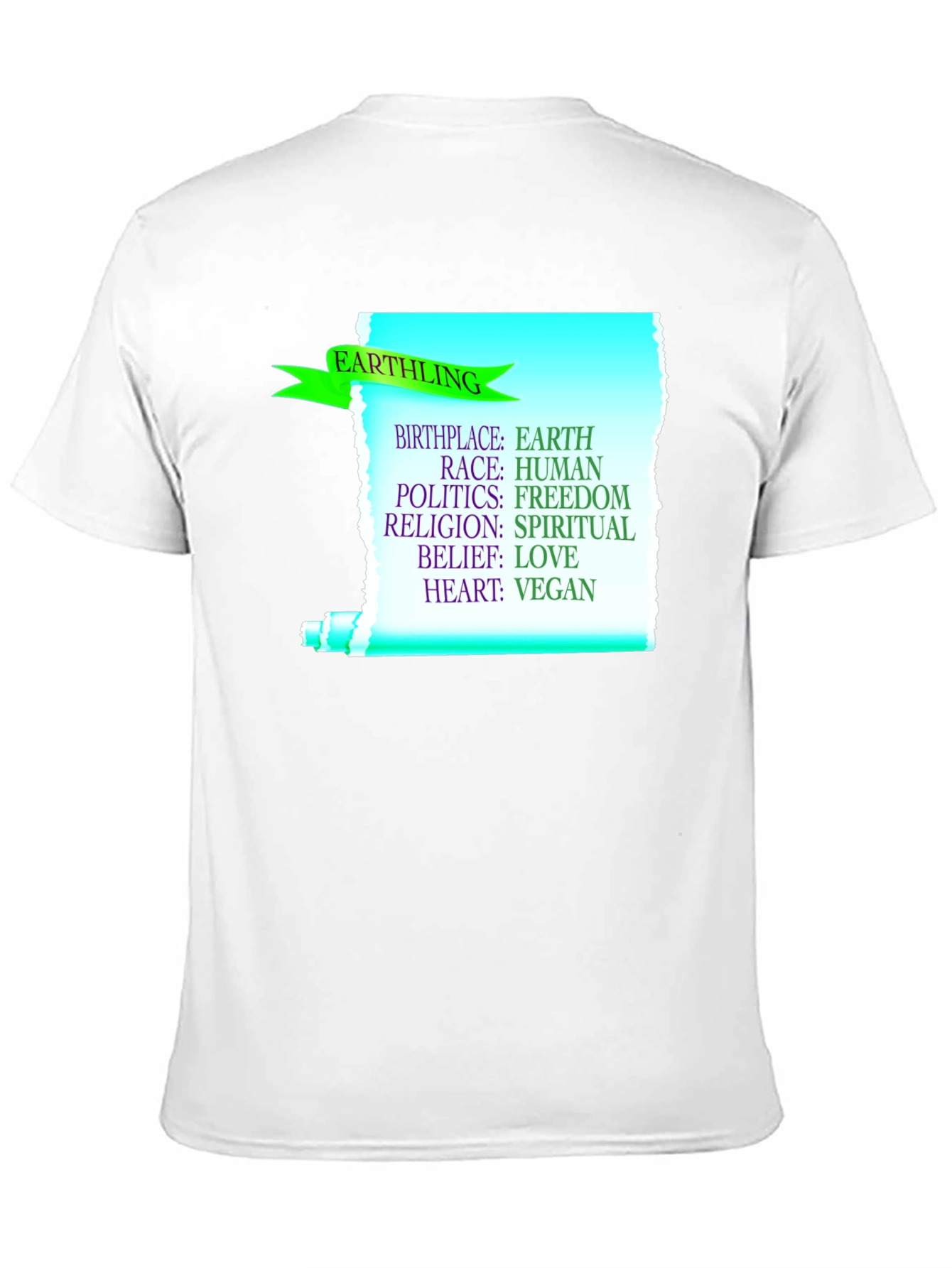 Black Earthling Vegan T-Shirt - Earth, Human, Freedom, Love view 11