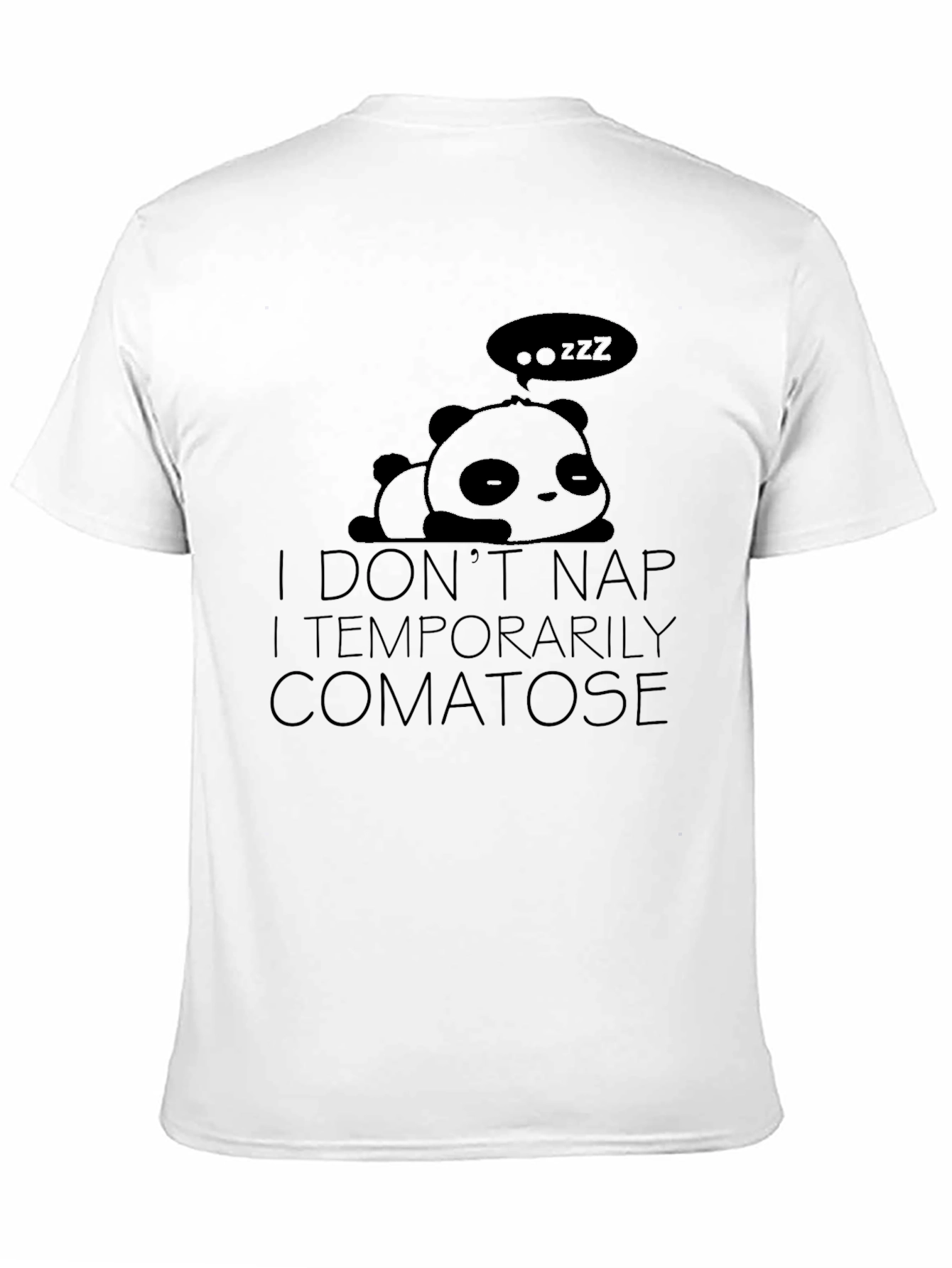 Black Funny Panda "I Don't Nap" Graphic T-Shirt view 11