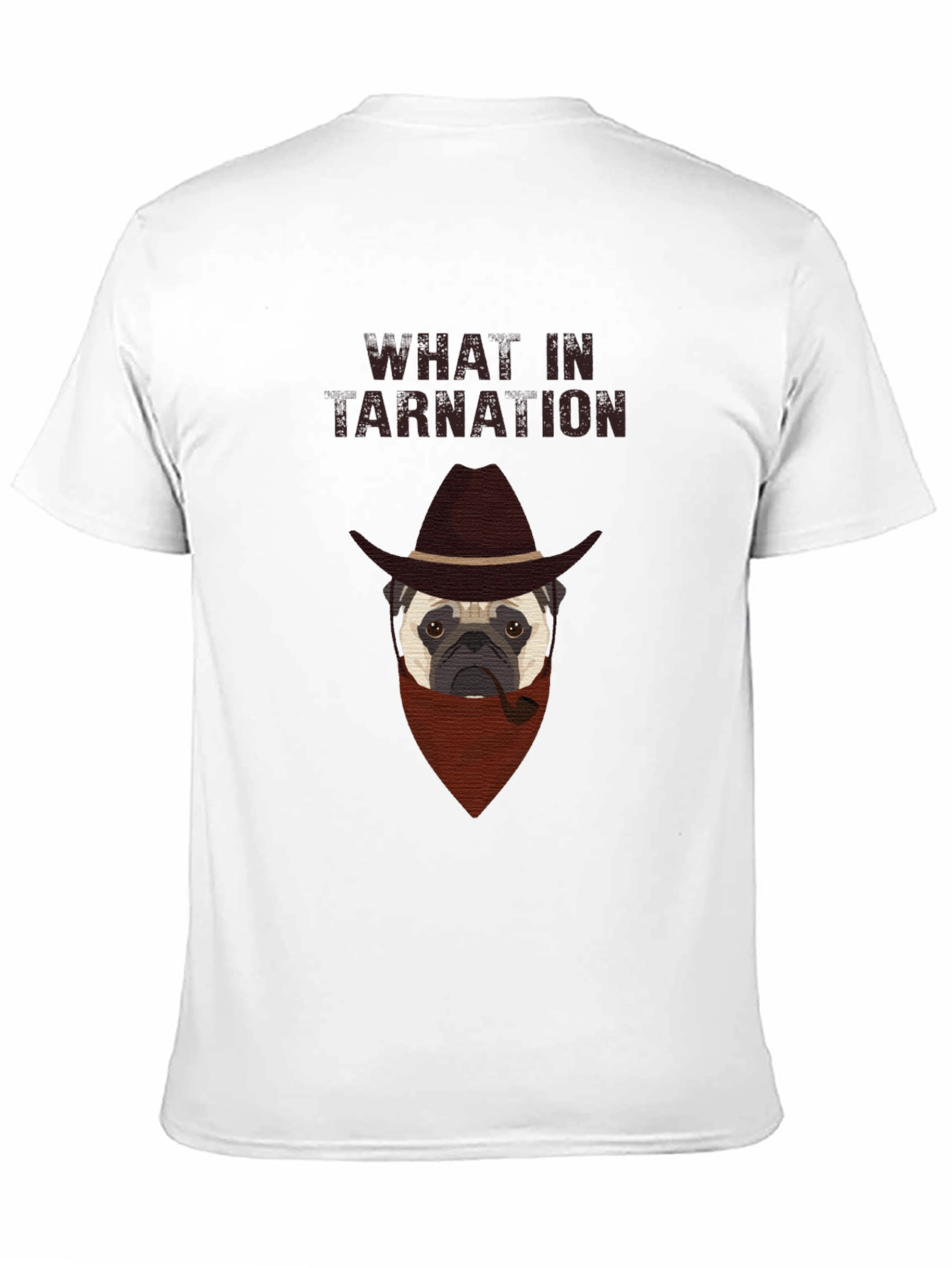 Black What In Tarnation Pug T-Shirt - Western Dog Tee view 11