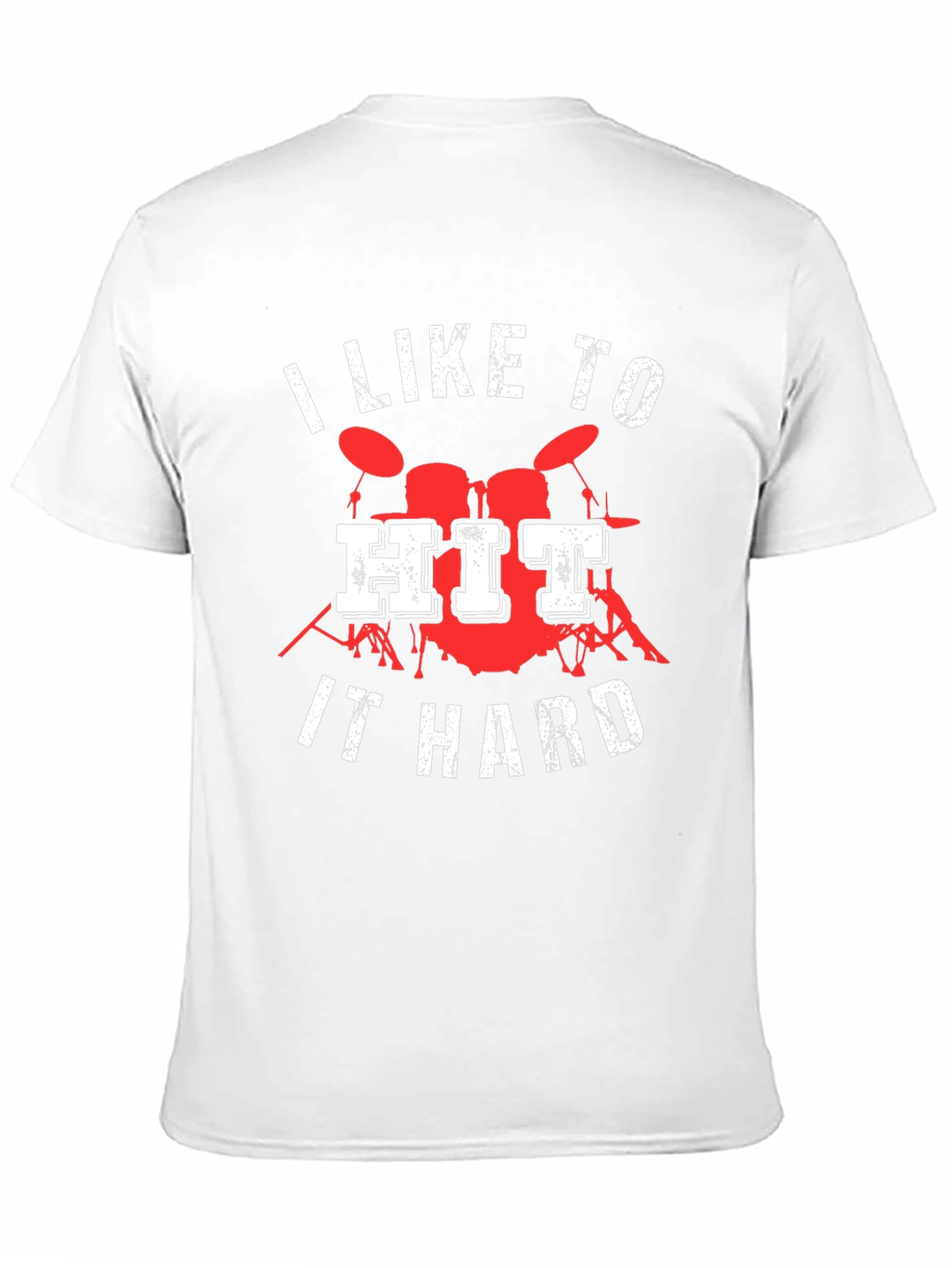 Black I Like to Hit It Hard Drummer T-Shirt view 11