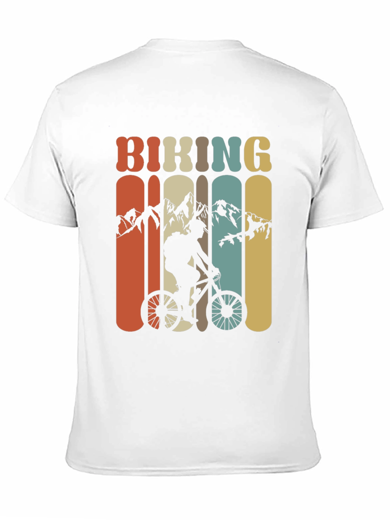 Black Retro Biking T-Shirt - Mountain Bike Adventure Tee view 11