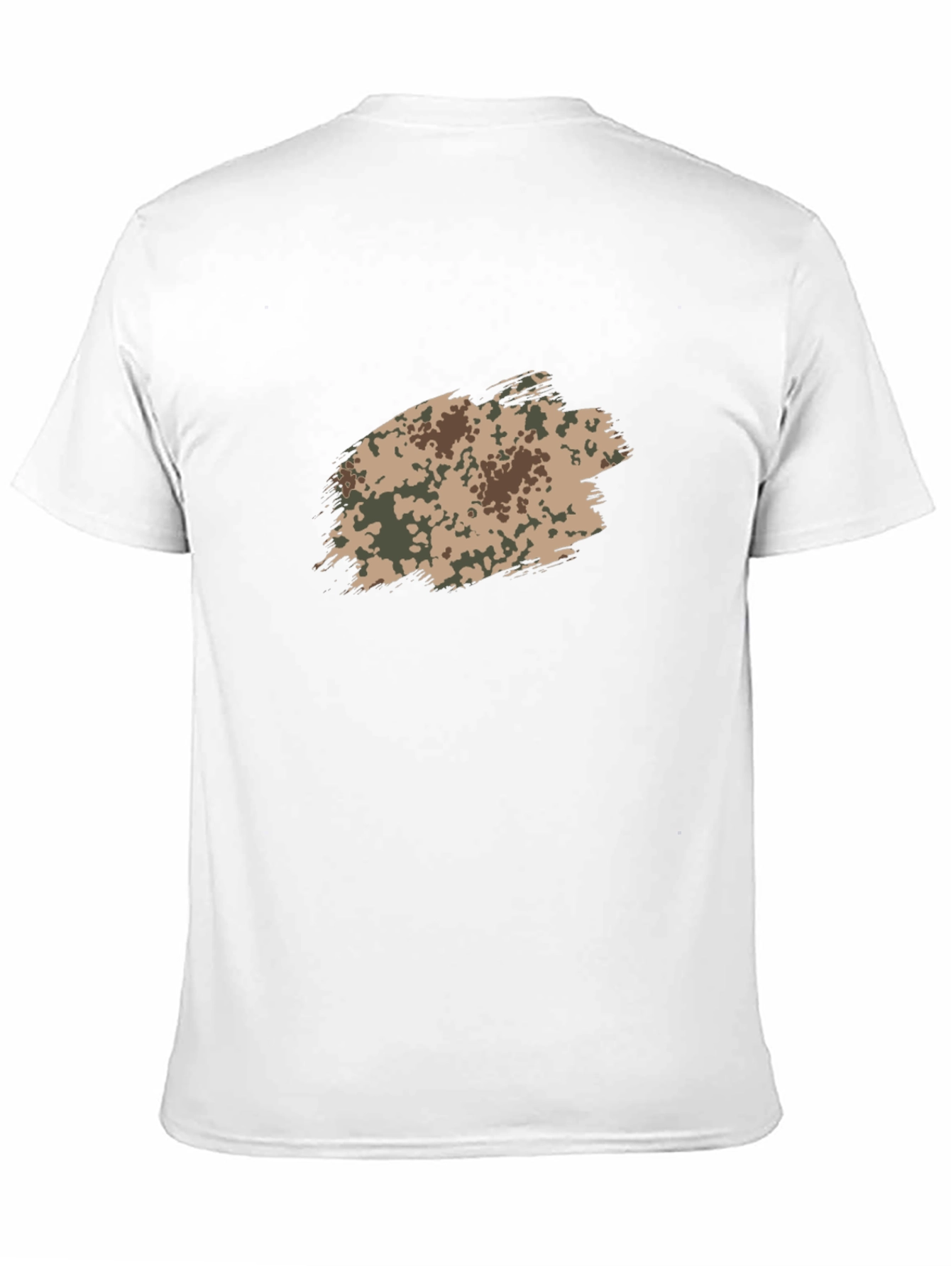 Black Men's Black T-Shirt with Camo Brushstroke Design view 11