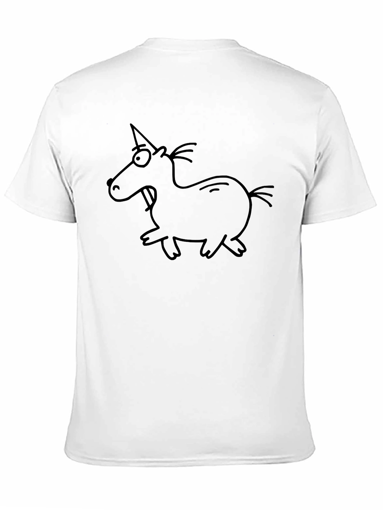 Black Unicorn Cartoon Graphic Tee - Black Cotton T-Shirt view 11