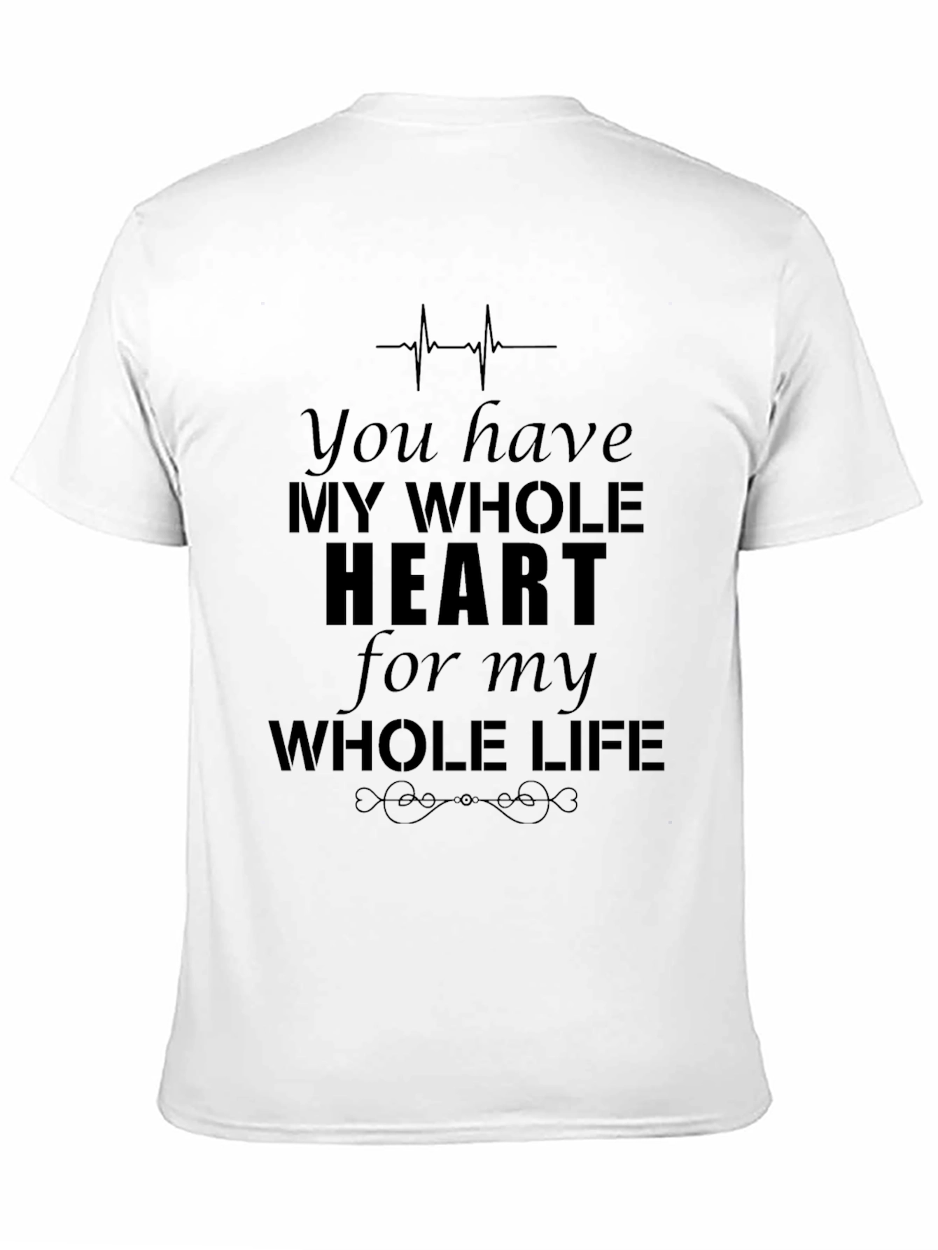 Black My Whole Heart Graphic Tee - Black Crew Neck view 11