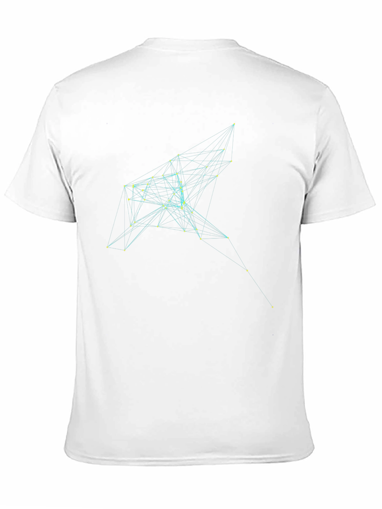 Black Geometric Network Tee - Stylish Black Cotton T-Shirt view 11