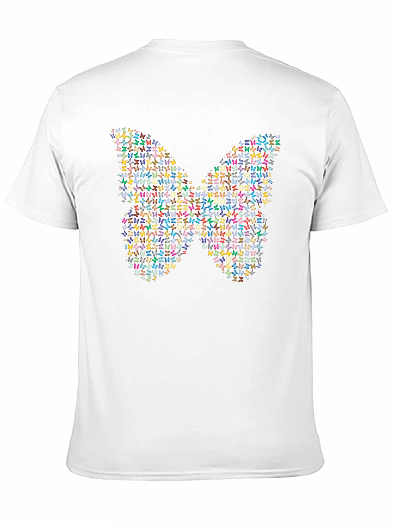 Black Butterfly Mosaic Graphic Tee - Black Cotton Blend view 11