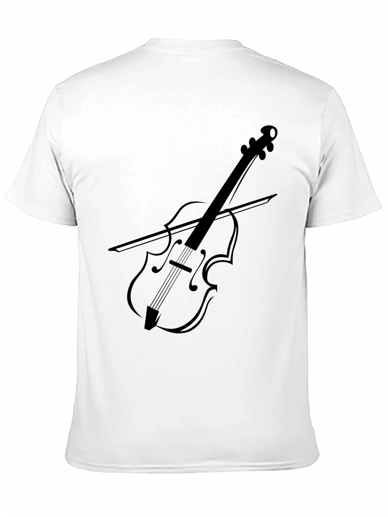 Black Musical Violin Graphic Tee - Black view 11
