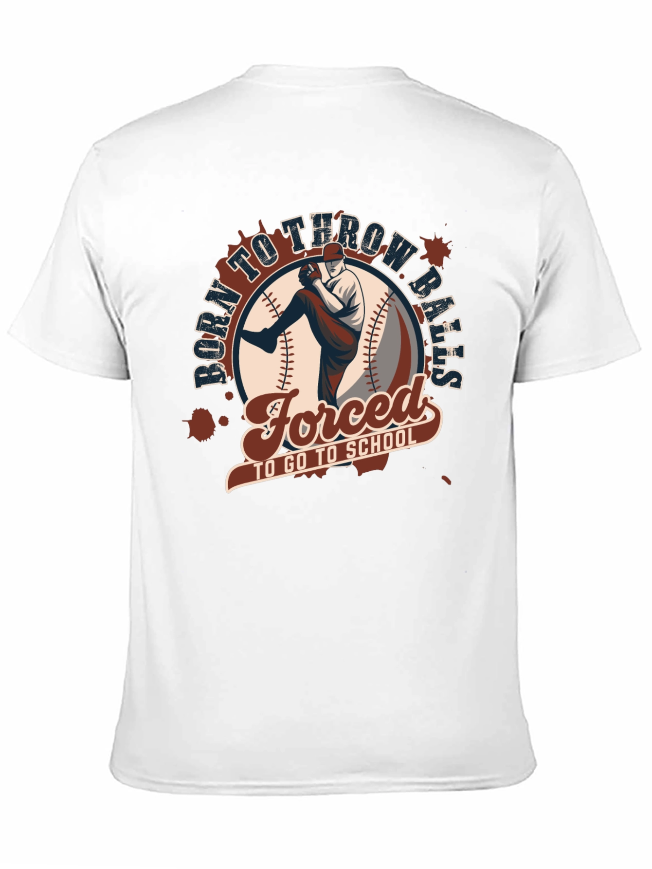 Black Born To Throw Balls T-Shirt view 11