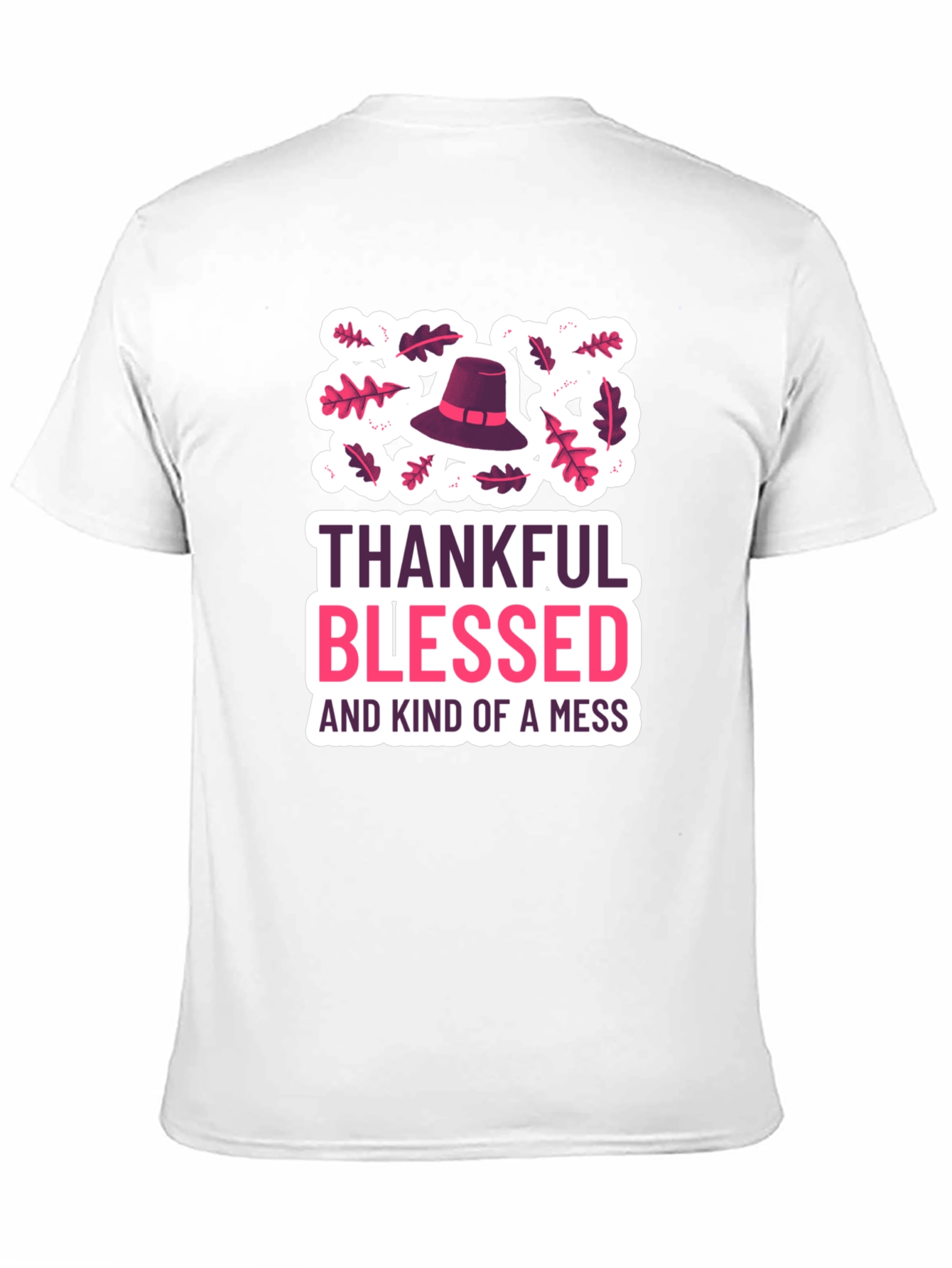 Black Thankful Blessed and Kind of a Mess T-Shirt view 11