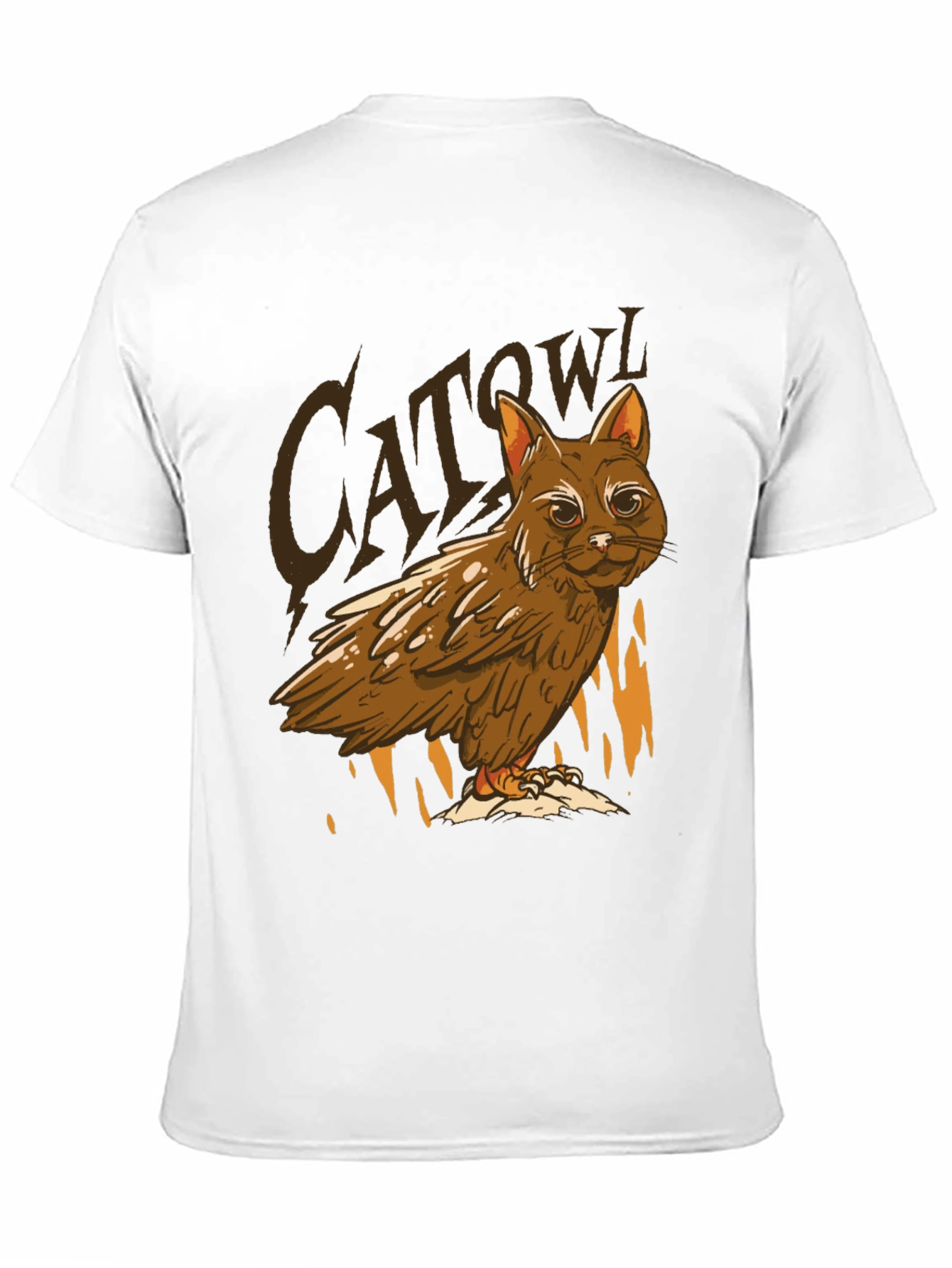 Black Cat Owl Hybrid T-Shirt - Funny Animal Tee view 11