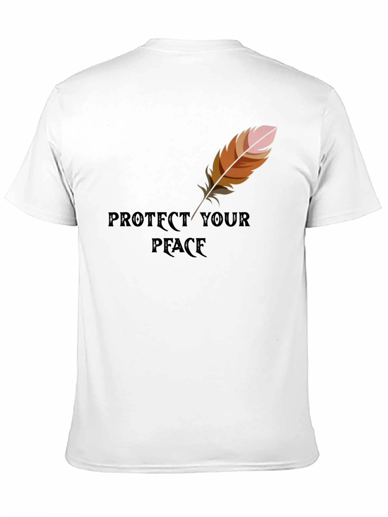 Black Protect Your Peace Feather Graphic Tee - Casual Comfort view 11