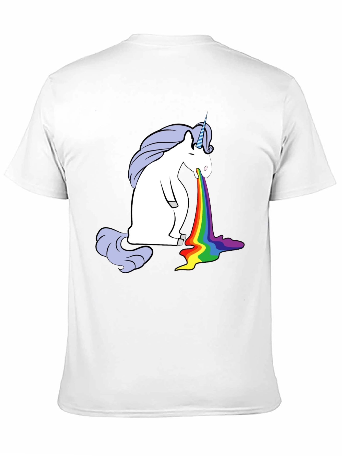 Black Rainbow Vomit Unicorn Graphic Tee - Black view 11