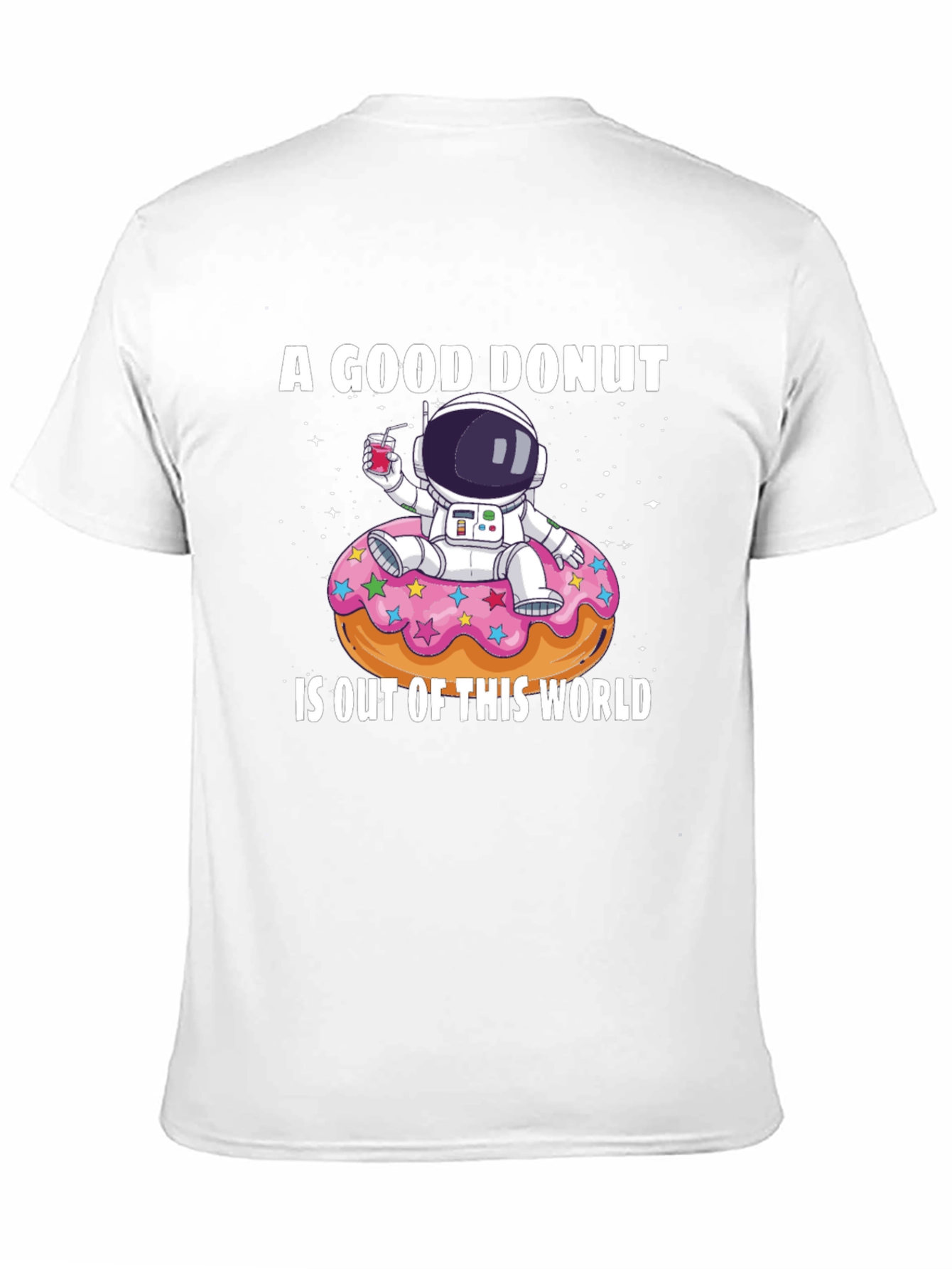 Black A Good Donut T-Shirt - Astronaut Design view 11