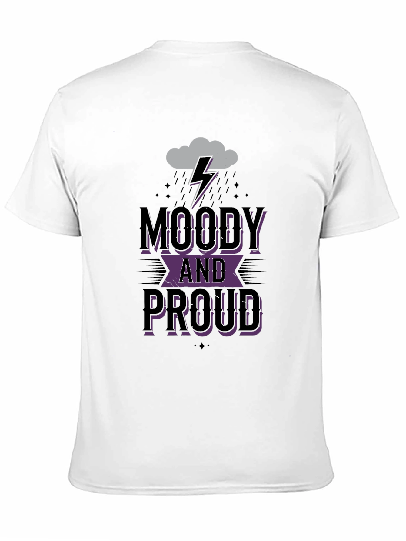 Black Moody and Proud Graphic Tee - Black Cotton T-Shirt view 11