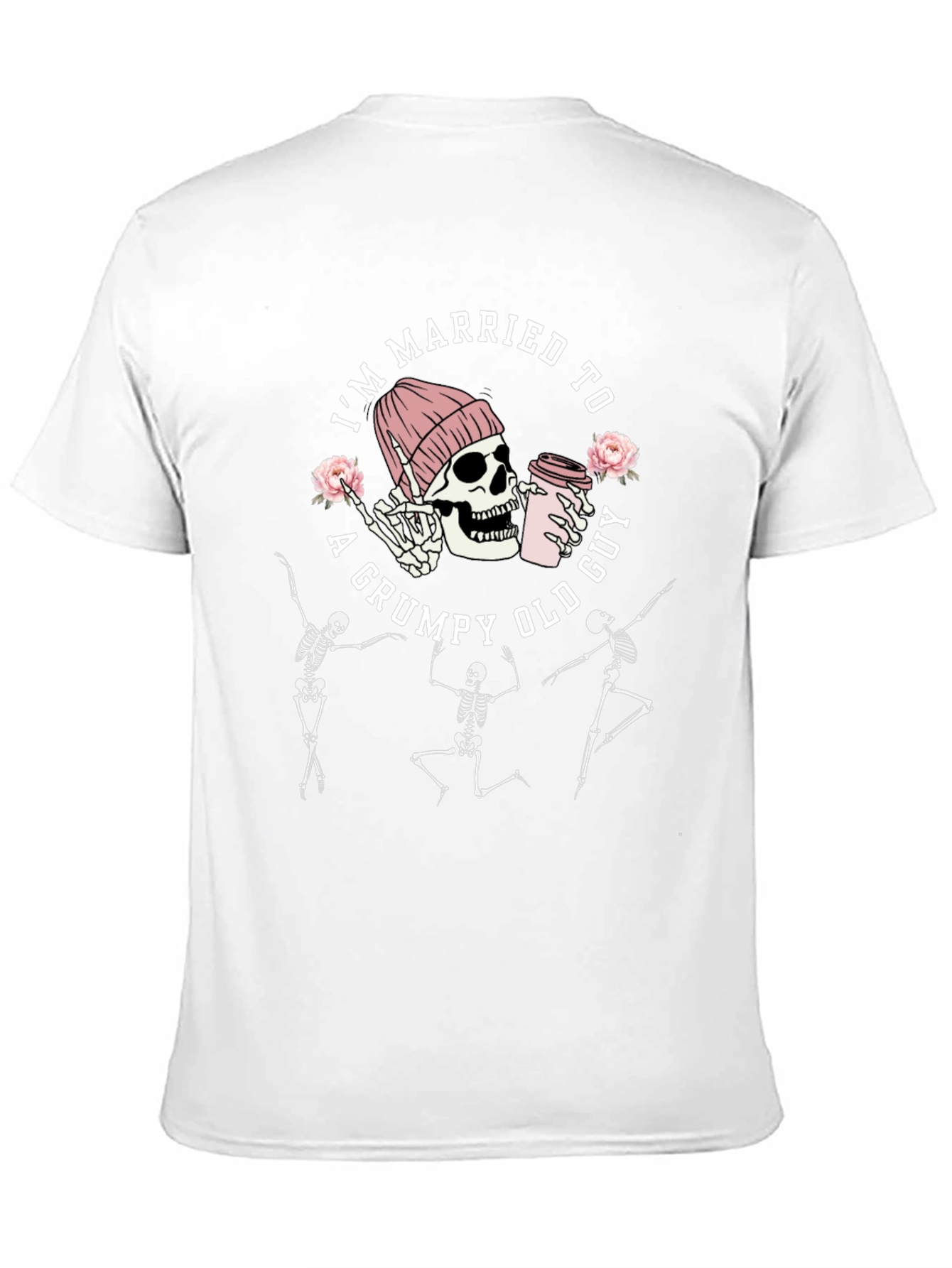 Black Grumpy Old Guy Skeleton Graphic T-Shirt view 11