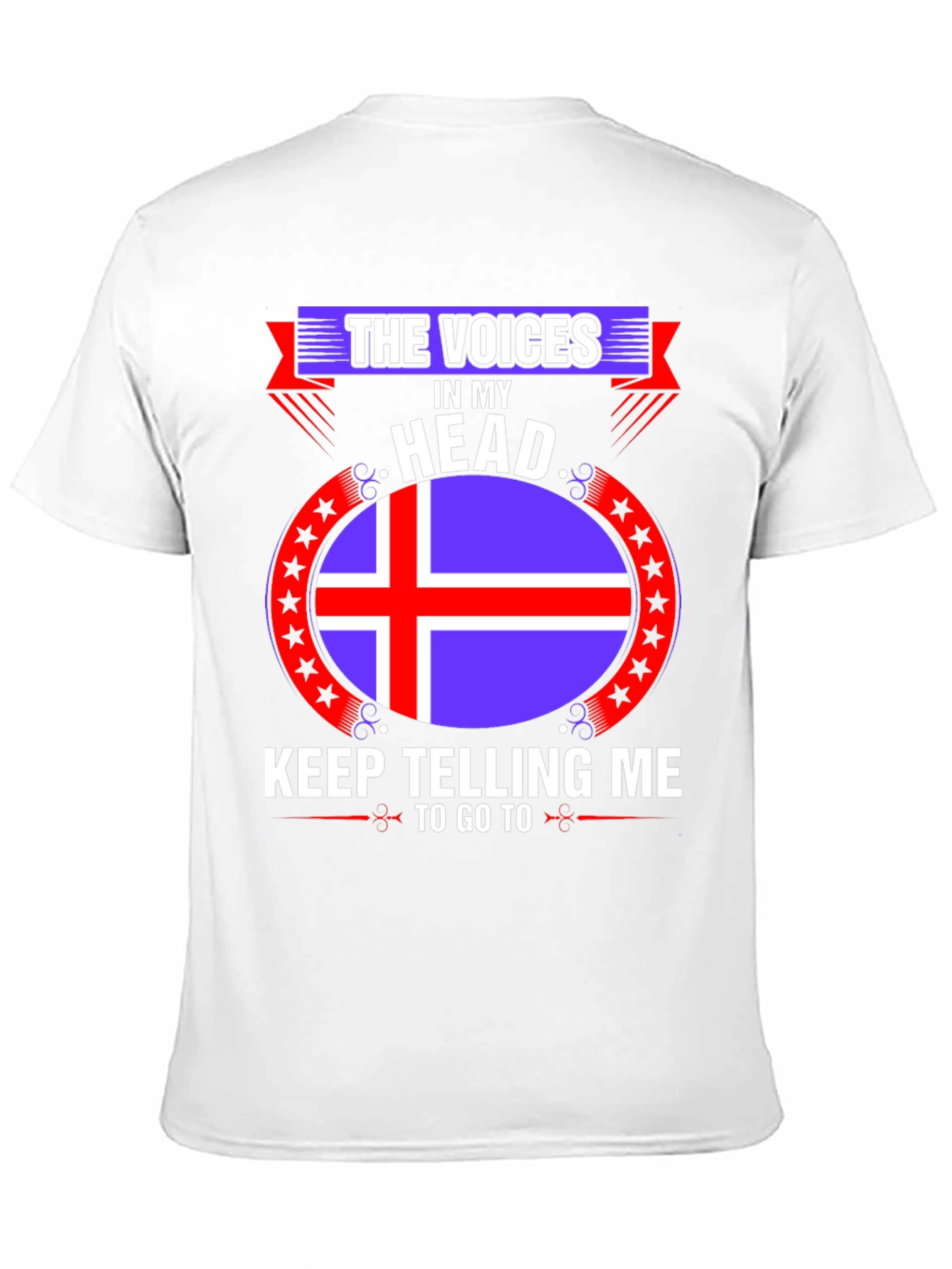 Black Iceland Flag T-Shirt - "The Voices In My Head" view 11