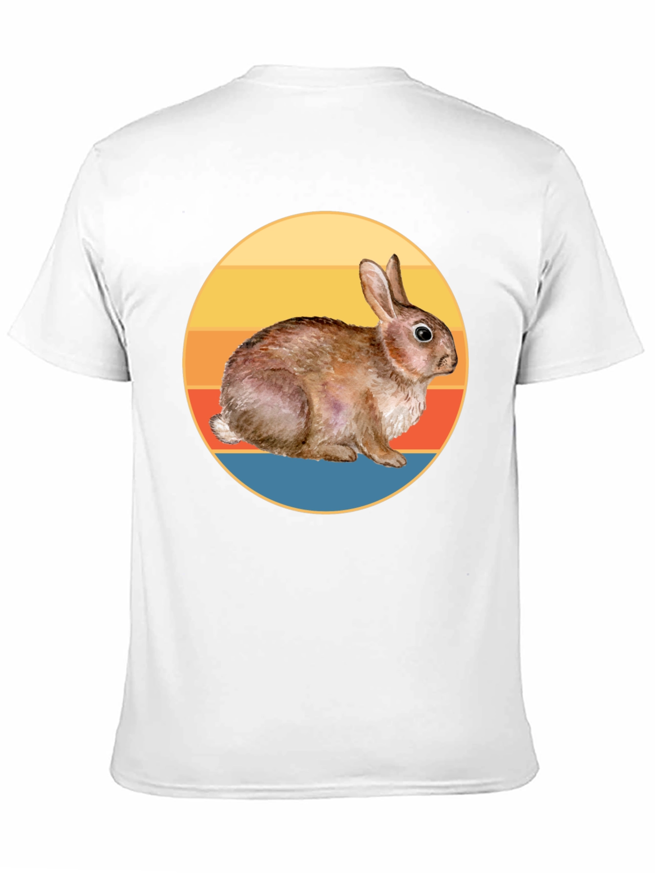Black Vintage Rabbit Sunset T-Shirt - Soft Cotton Blend view 11