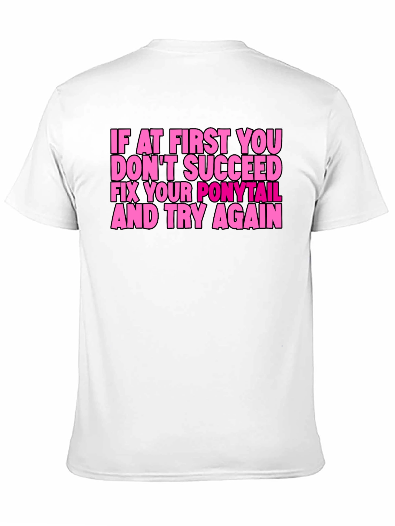 Black Funny Ponytail Fix T-Shirt - Black view 11