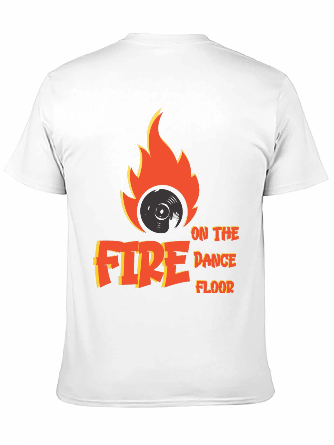 Black Fire on the Dance Floor T-Shirt - DJ Vinyl Flame Tee view 11