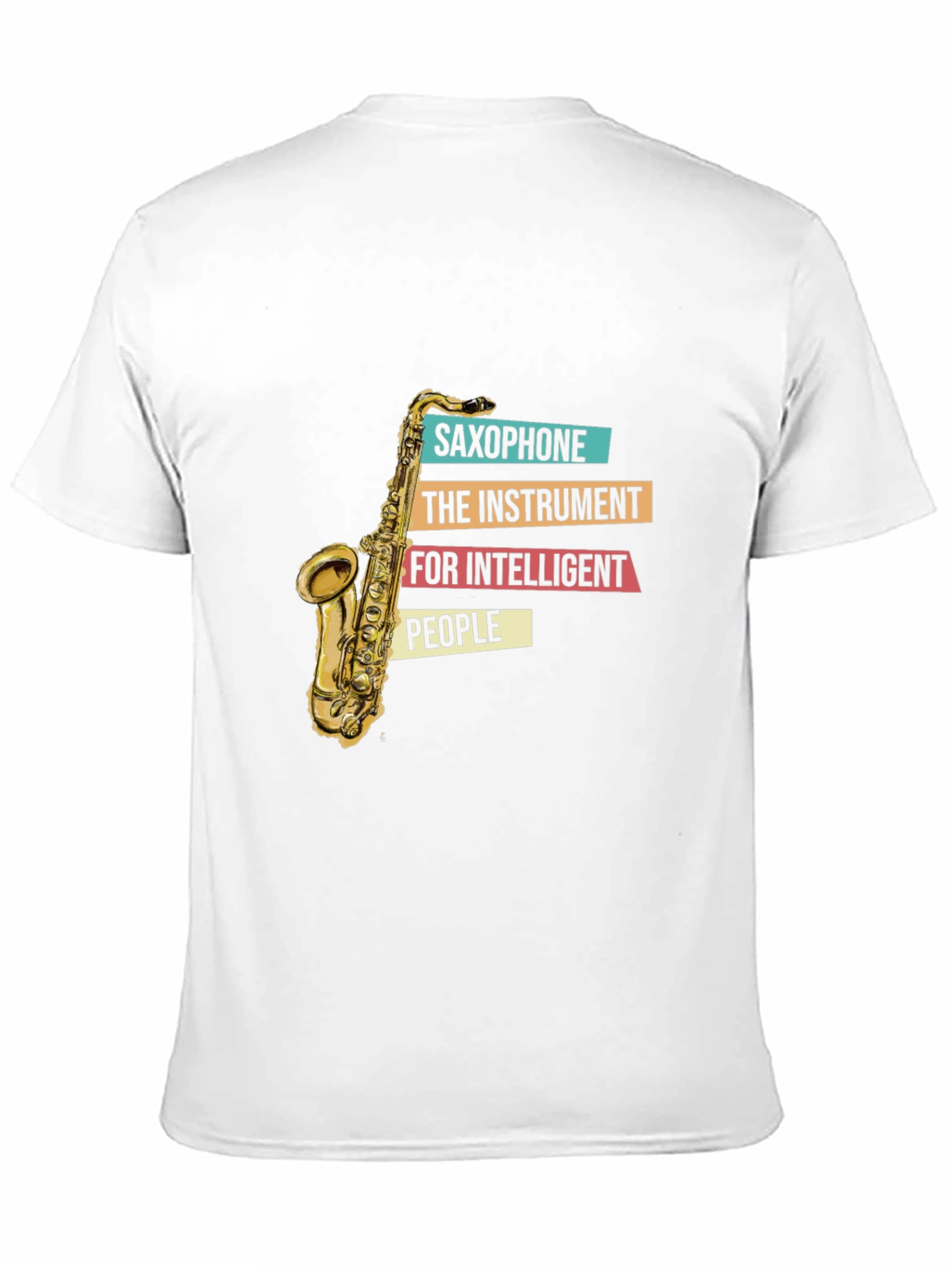 Black Saxophone Instrument T-Shirt view 11