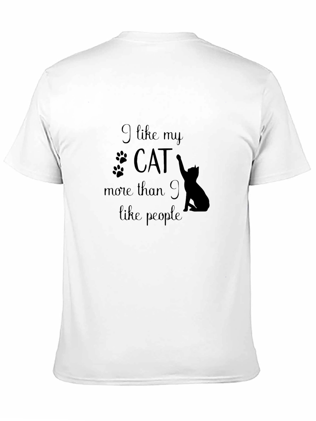 Black I Like My Cat More Than People Graphic Tee view 11