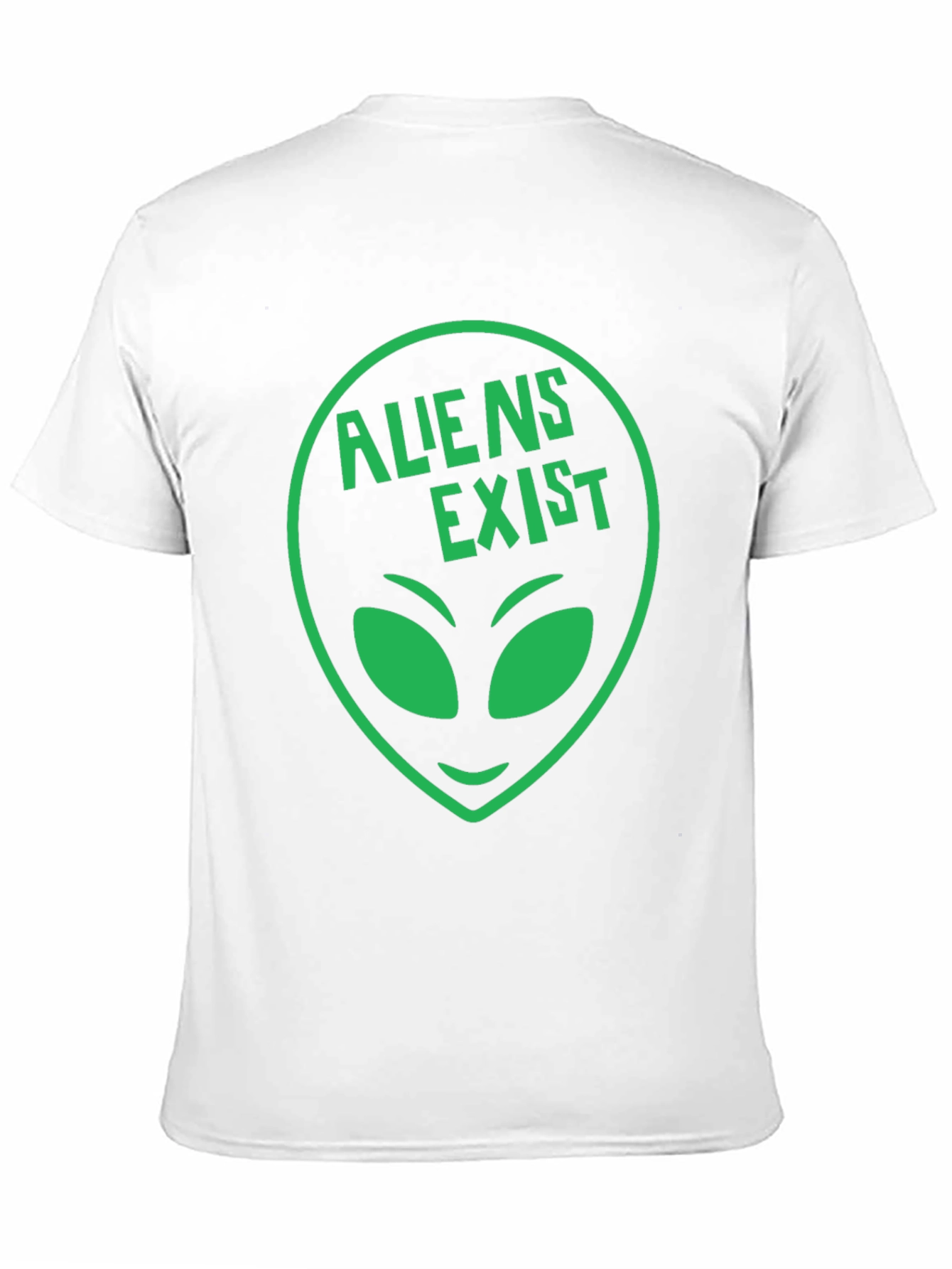 Black Aliens Exist T-Shirt - Green Alien Head Graphic view 11