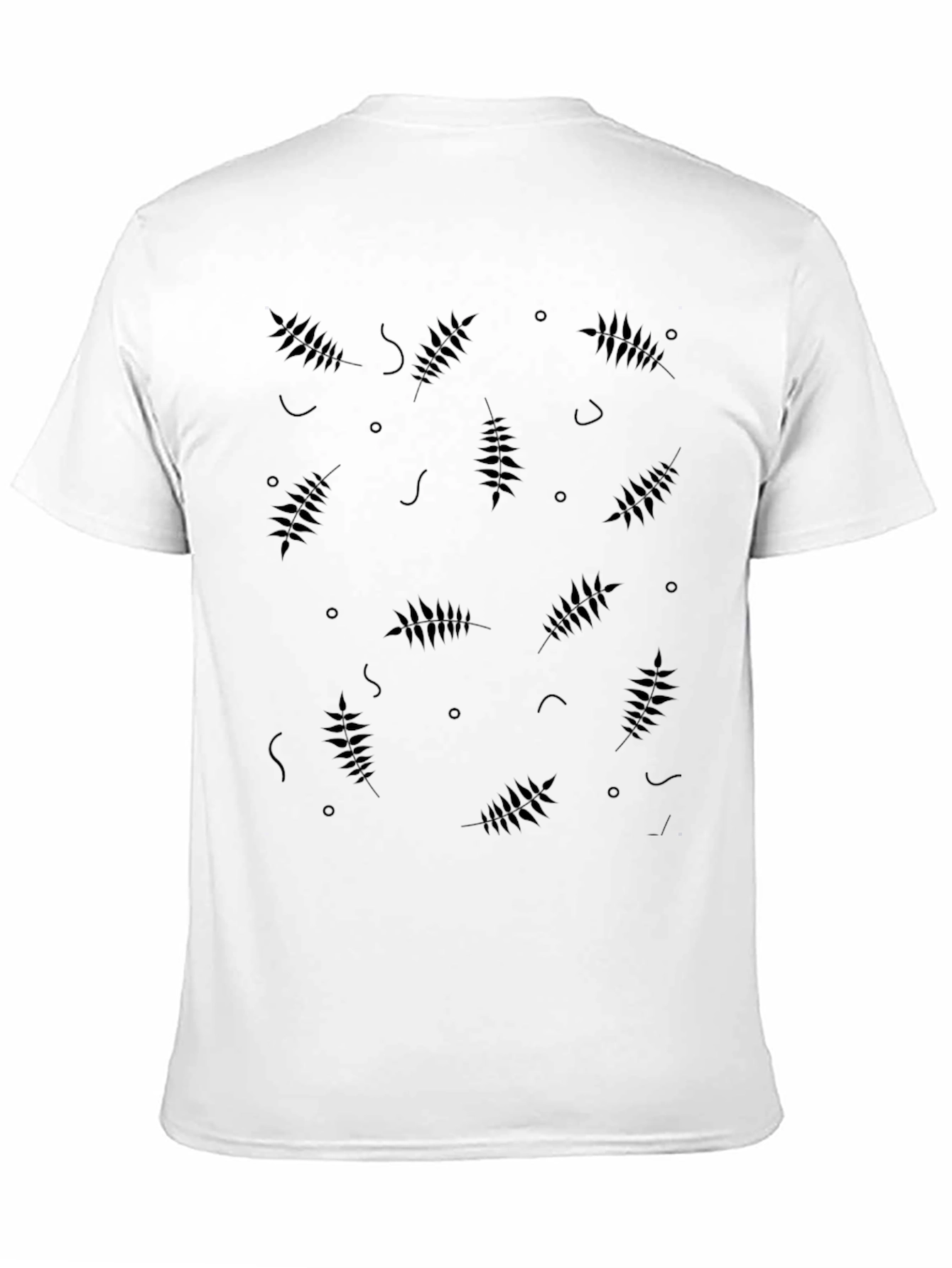 Black Men's Black Patterned Crew Neck Tee view 11