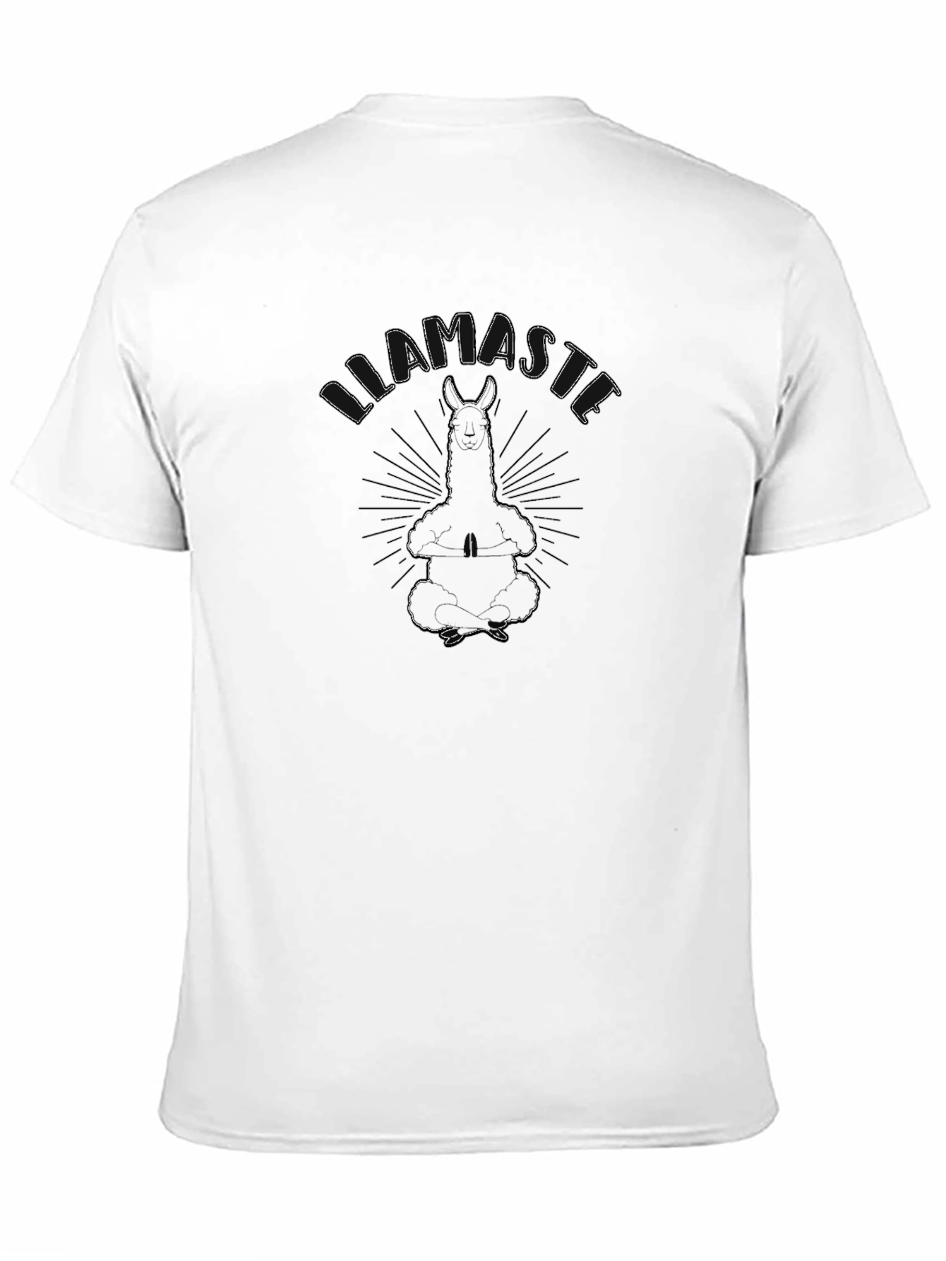 Black Llamaste Yoga Meditation Graphic T-Shirt view 11