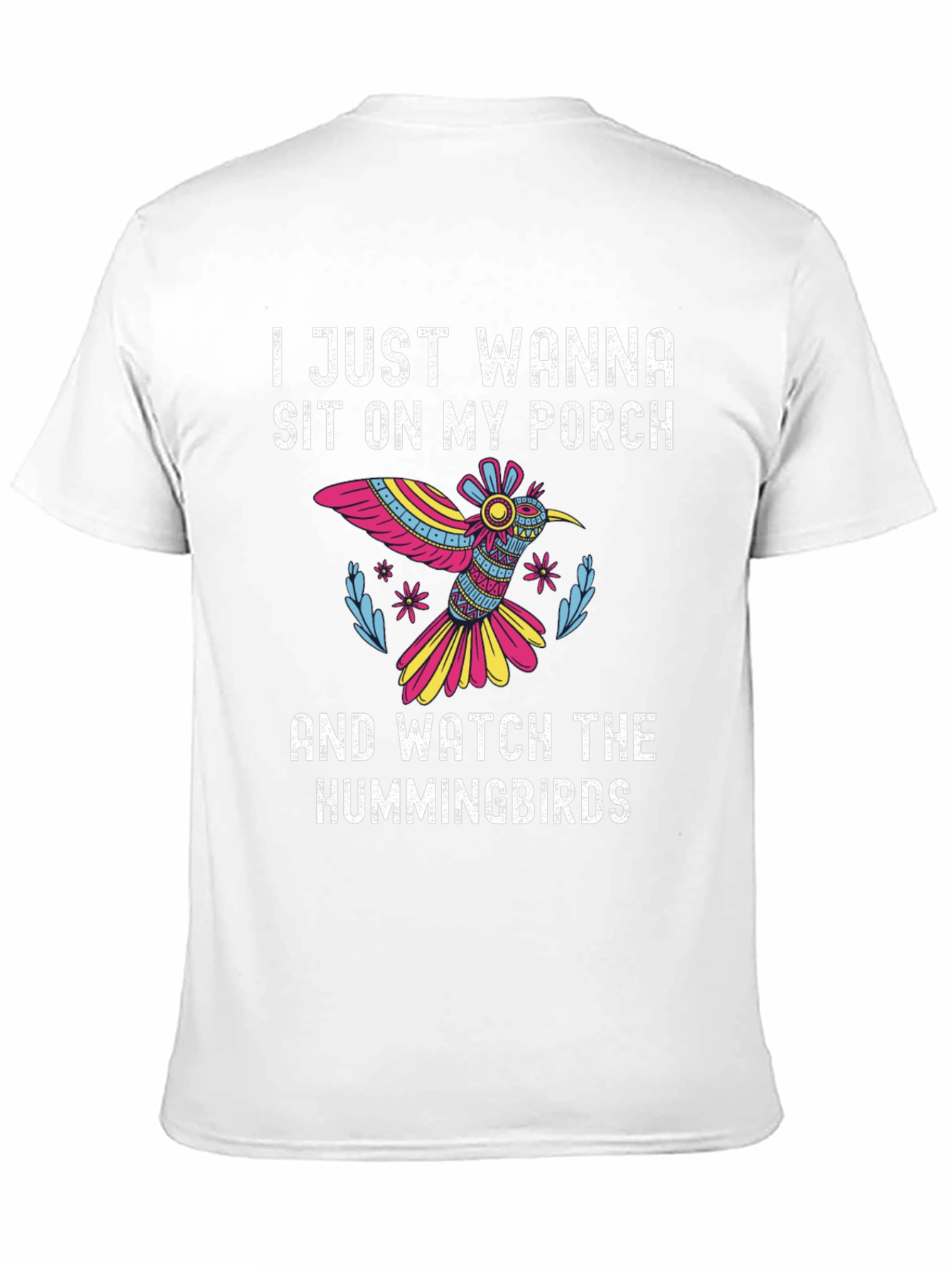 Black Hummingbird Porch T-Shirt - Relax & Watch! view 11