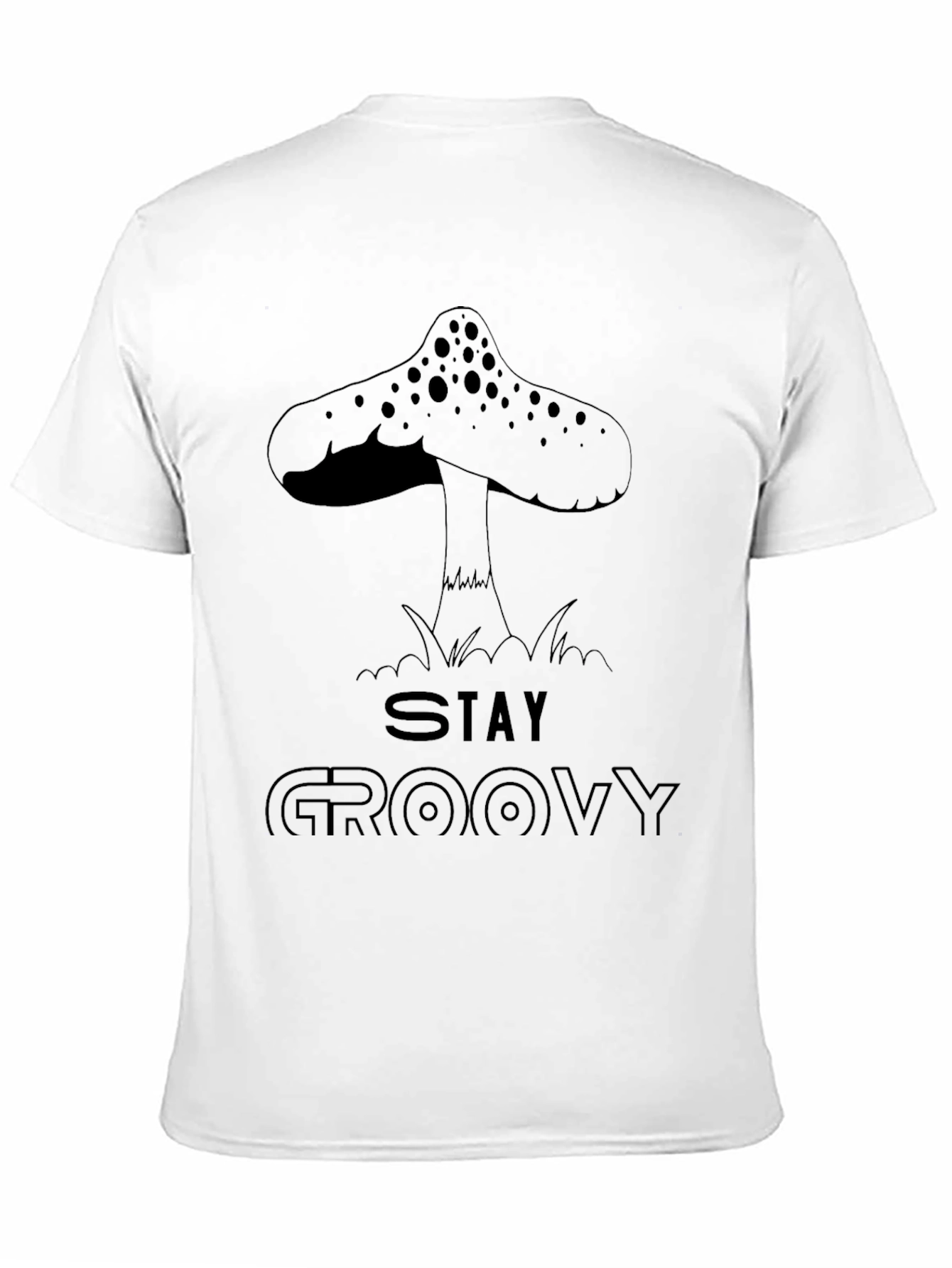 Black Stay Groovy Mushroom Graphic Tee - Black view 11
