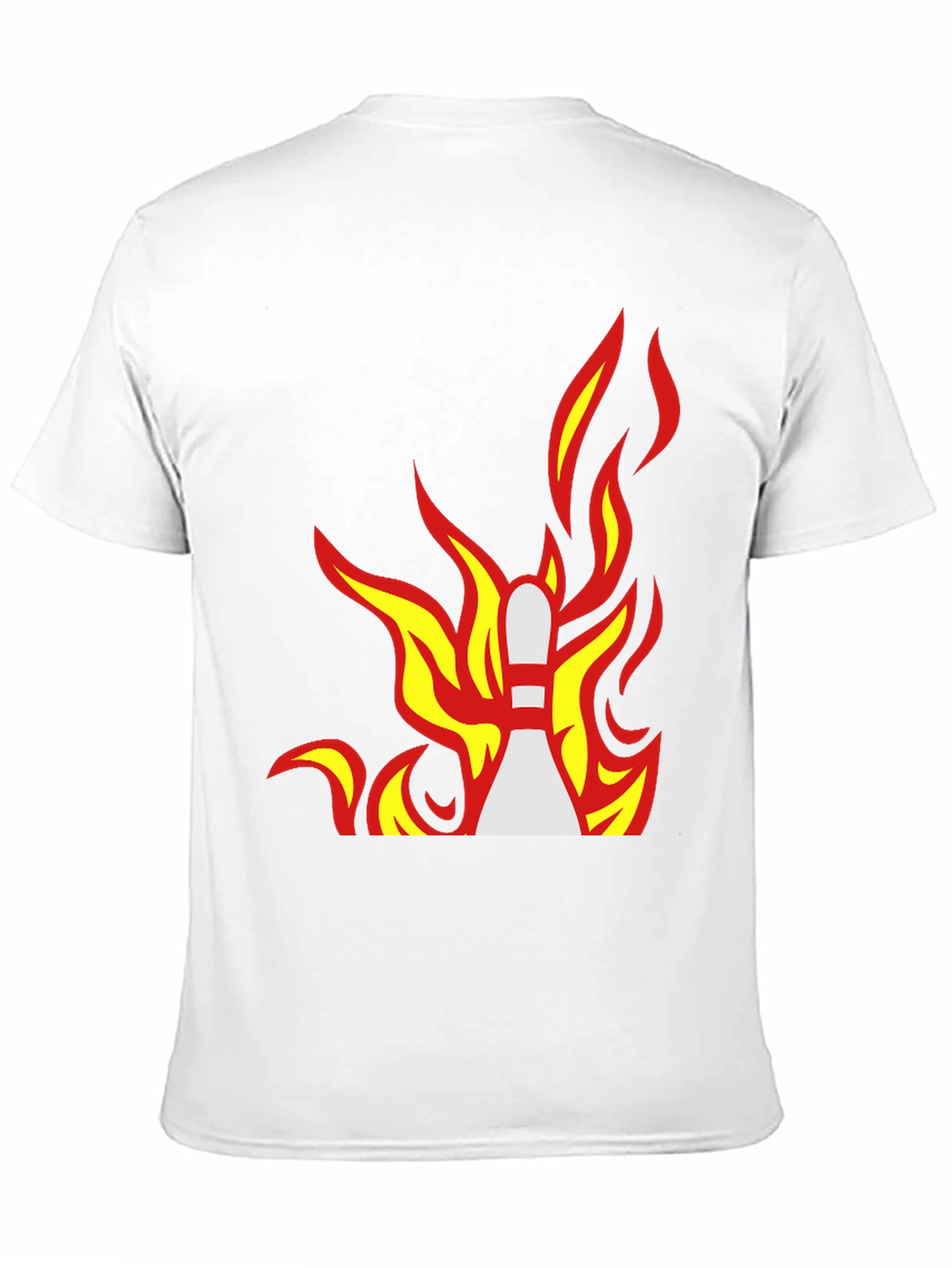 Black Flaming Bowling Pin Graphic Tee - Strike a Style! view 11