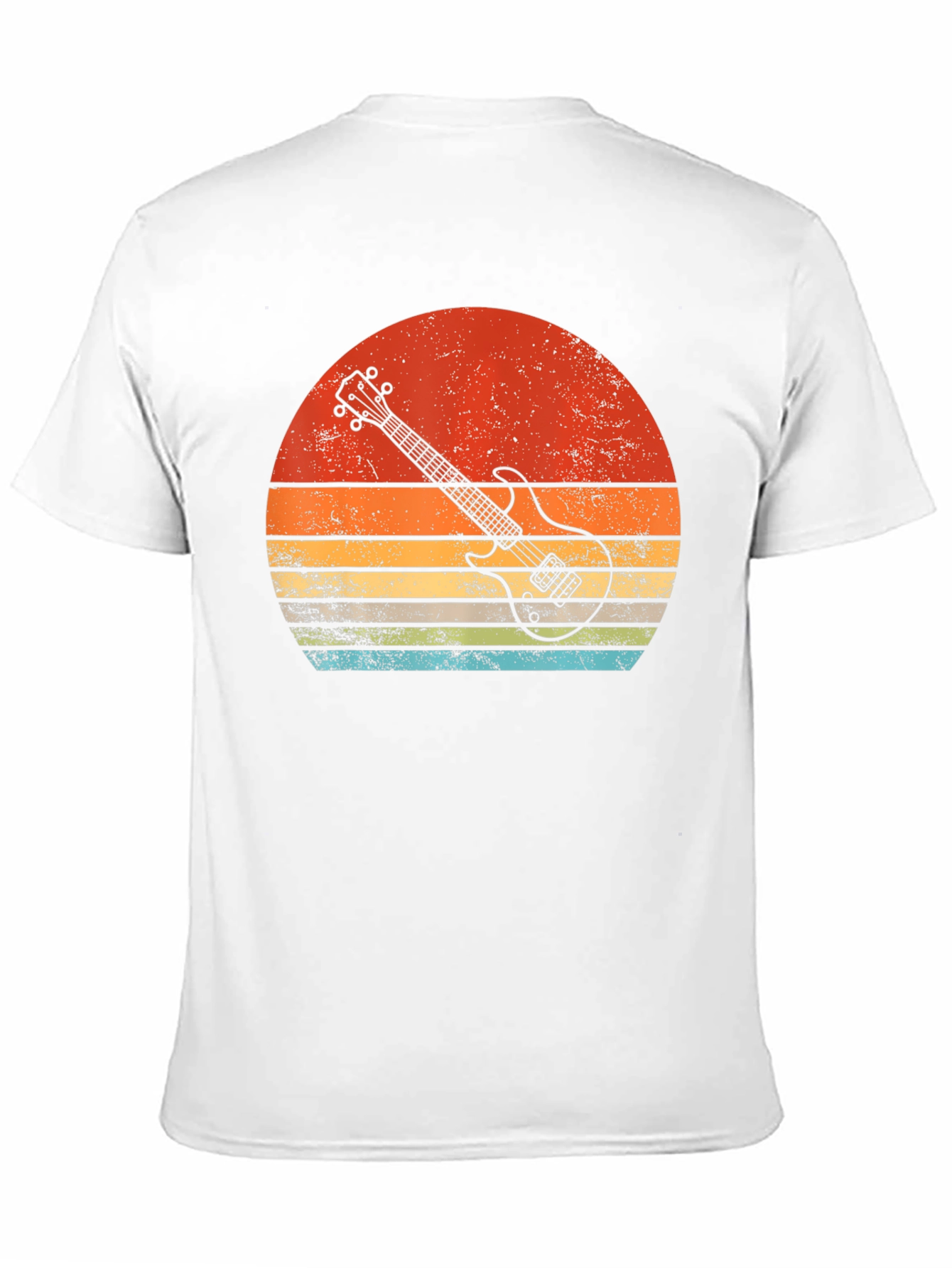 Black Retro Guitar Sunset Graphic Tee view 11